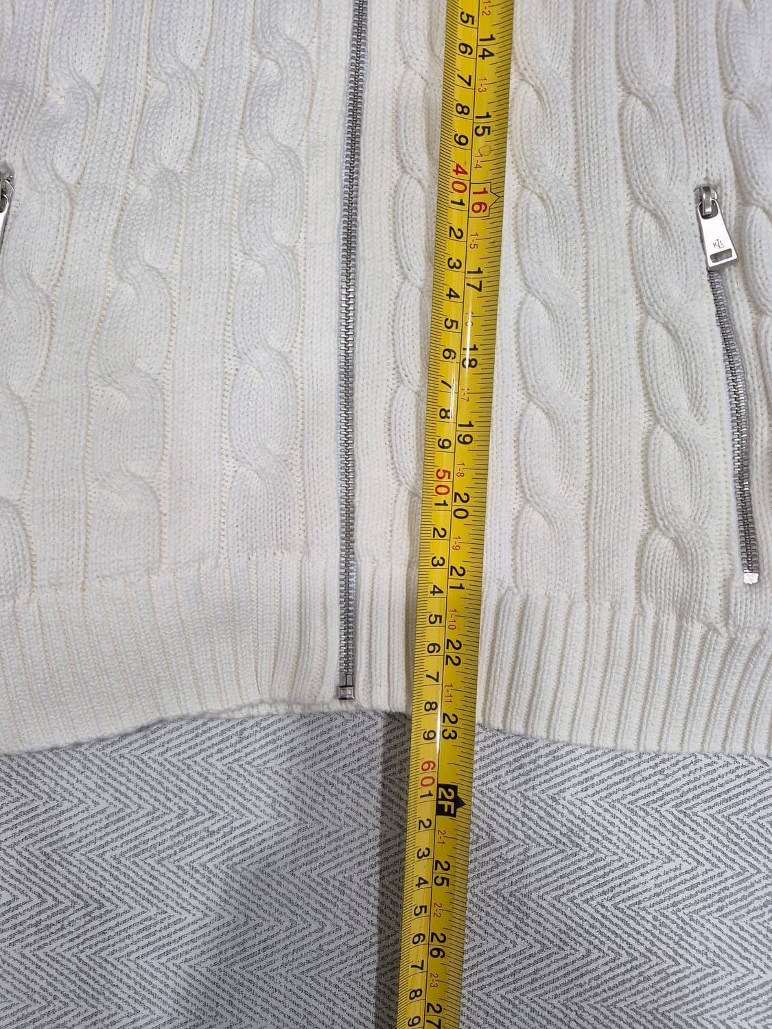 폴로랄프로렌 RL로고 케이블 집업 가디건 여성 S사이즈(화이트) 상품이미지10