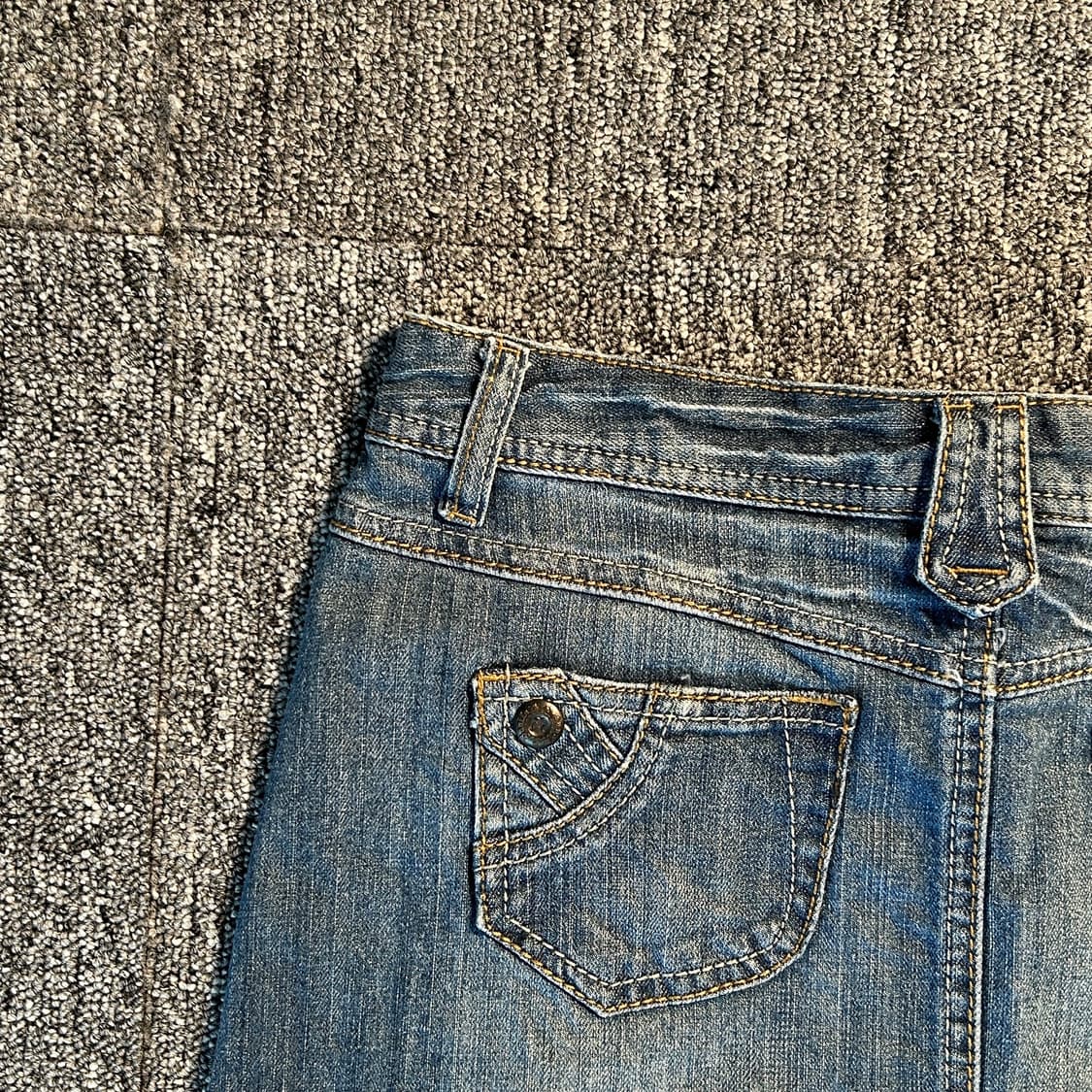 B jeans 비즈 로고 워싱 데님 미니 스커트 상품이미지5
