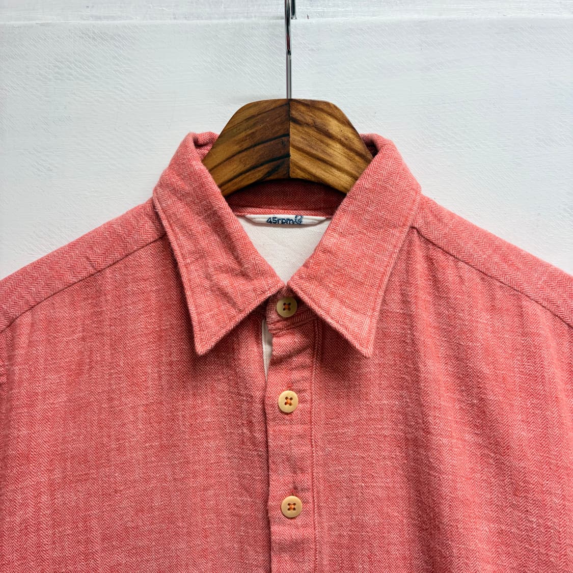 45RPM 45R 45알피엠 핑크 코튼 셔츠 JPN 상품이미지2