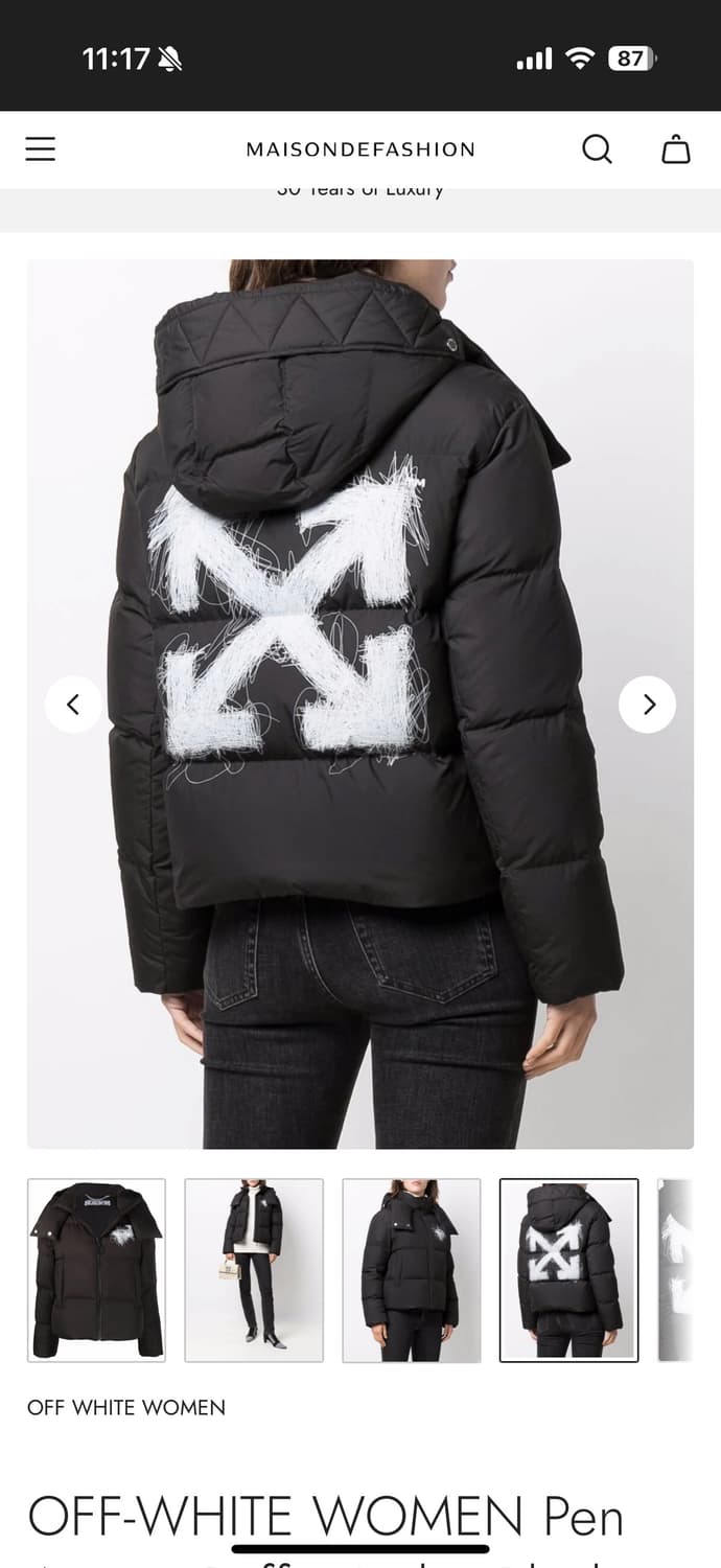 오프화이트 펜 애로우 푸퍼 자켓 패딩 상품이미지2