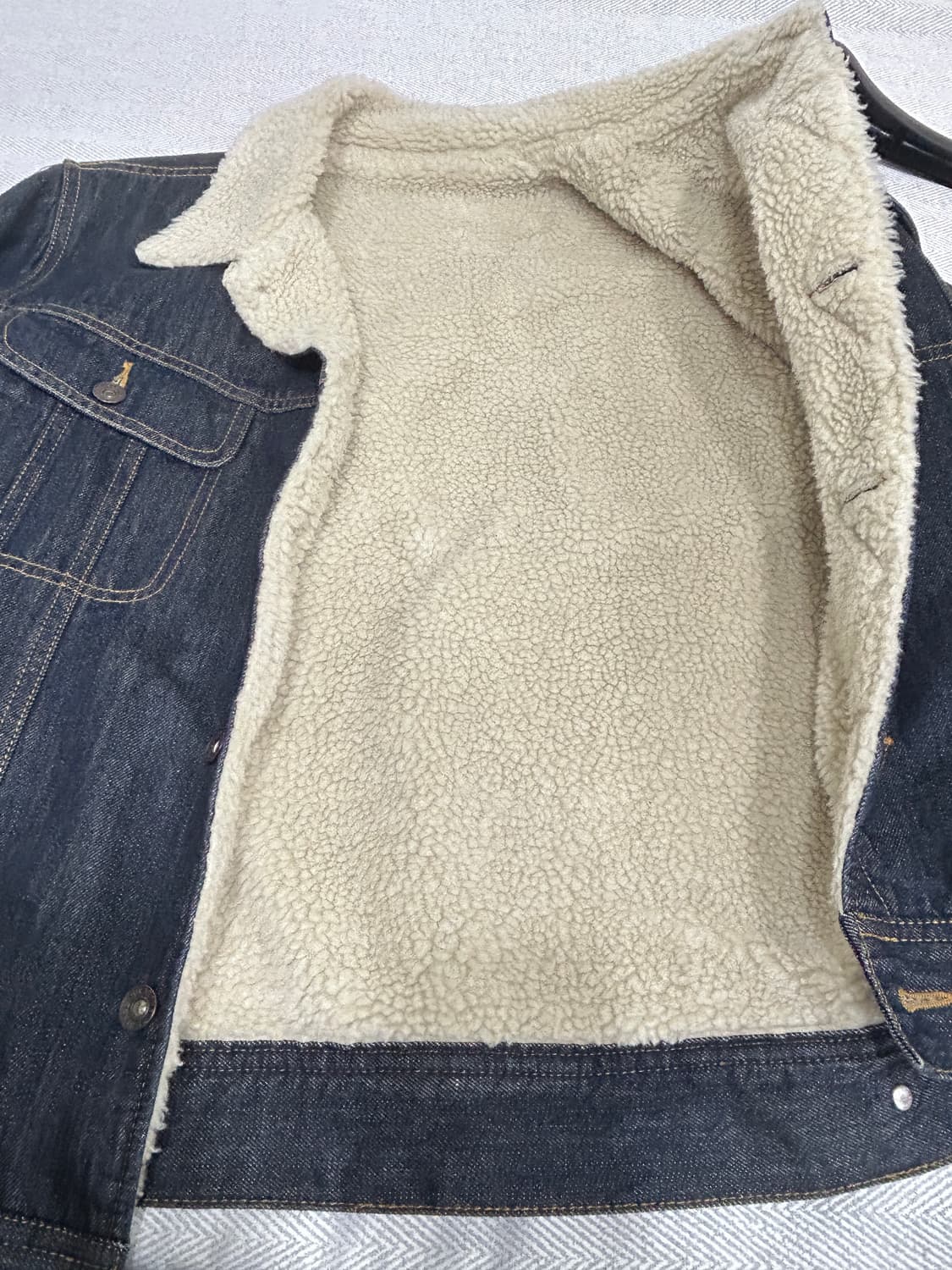 GU Japan 쉐르파 양털 데님자켓 남성 XL 상품이미지7