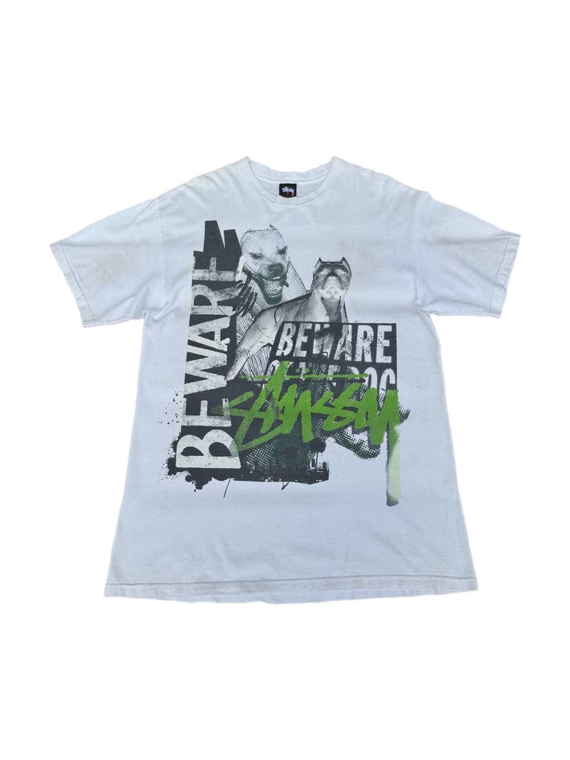 Mid 00s 스투시 Beware of the dog 그래픽 티셔츠 상품이미지1