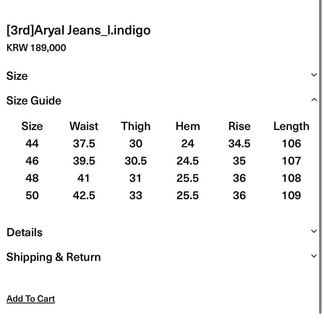 Aryal Jeans_l.indigo(44) 상품이미지2