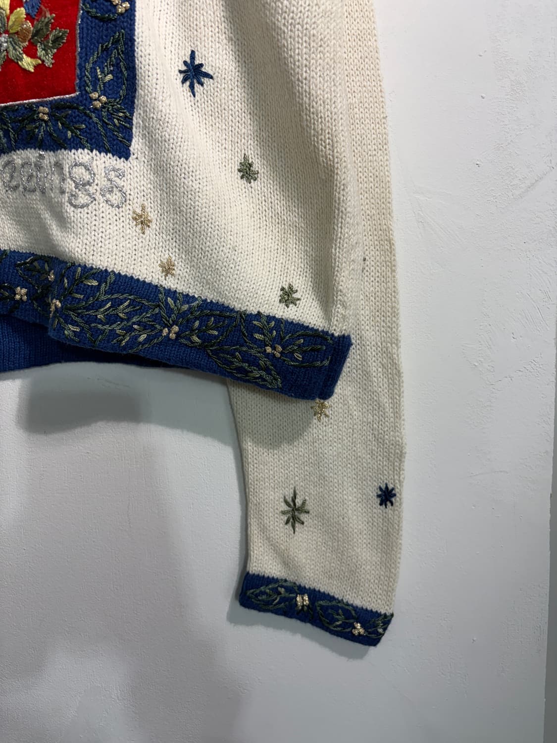 U.S.A. 크리스마스 어글리니트 라미&코튼 가디건 L 상품이미지6