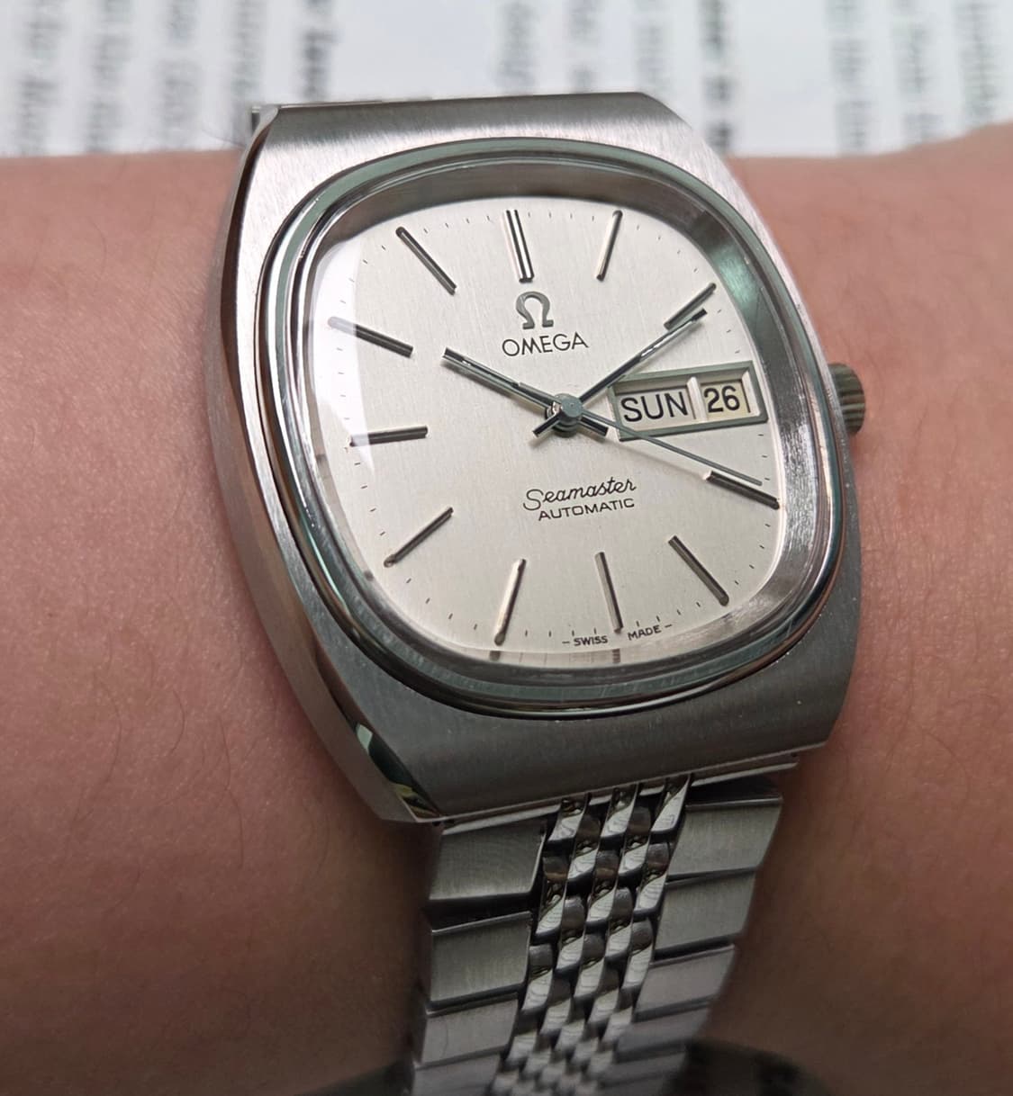 빈티지 오메가 씨마스터 테레비 데이데이트 순정 실버판 (일자형 브슬 ve 상품이미지9