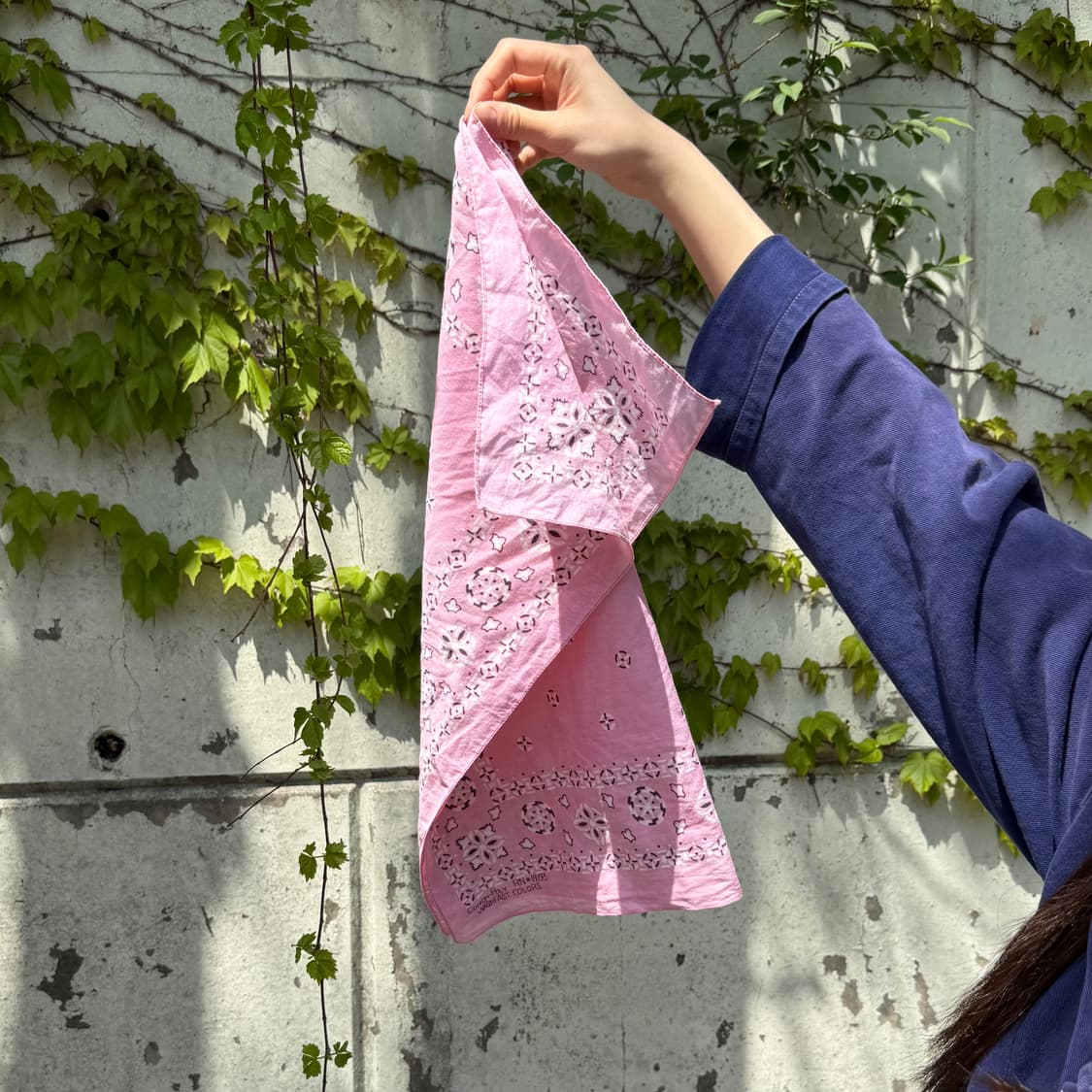 70-80s 파스텔 핑크 페이즐리 반다나 상품이미지4