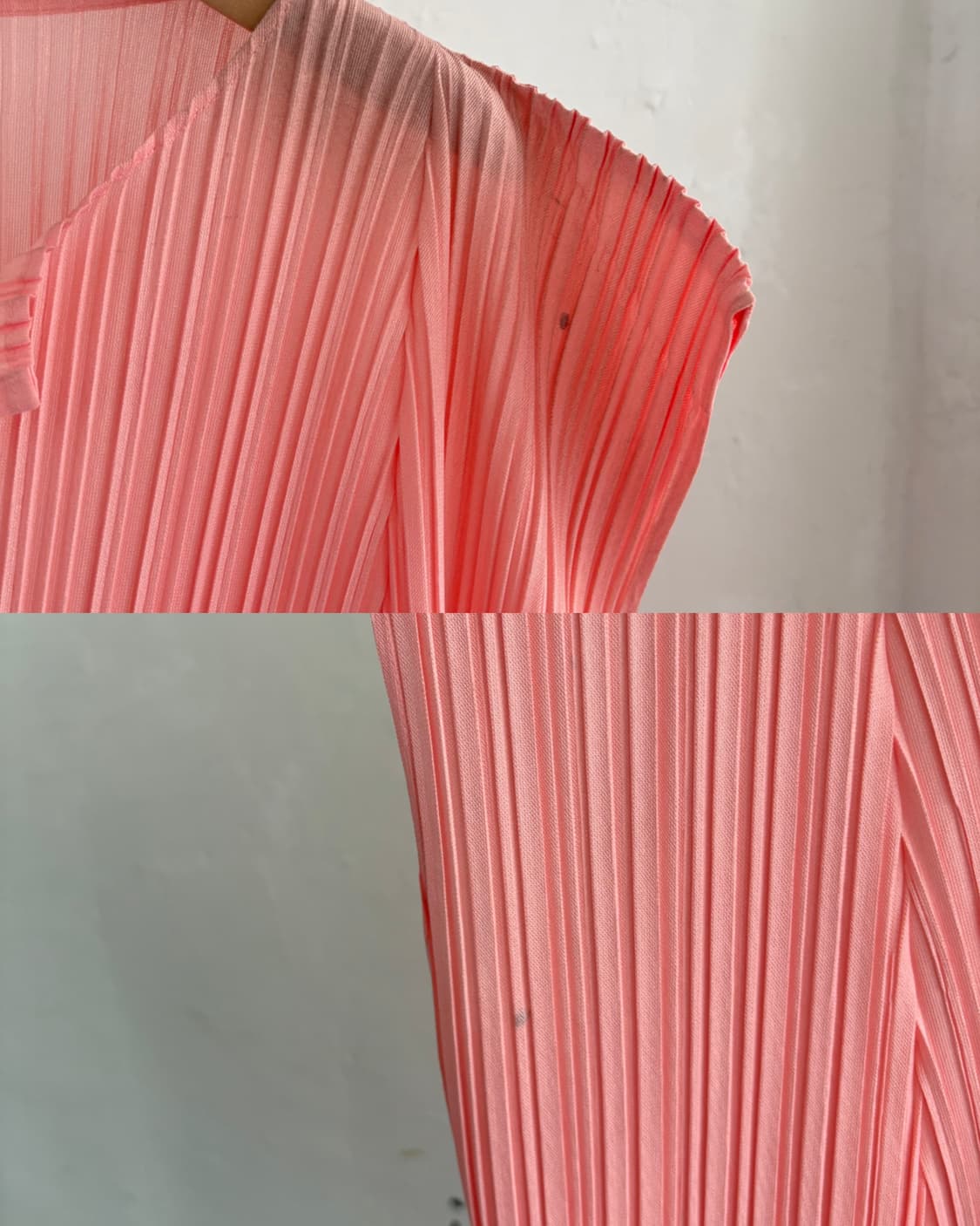 Pleats Please 플리츠플리즈 핑크 컬러 플리츠 슬리브리스 상품이미지9
