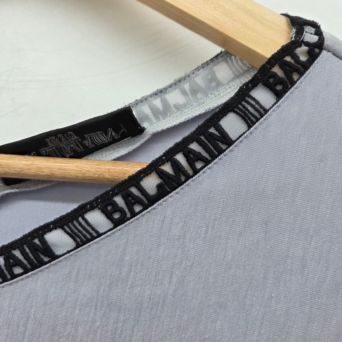 발망 로고 V넥 긴팔 티셔츠 그레이 여성 M 상품이미지4