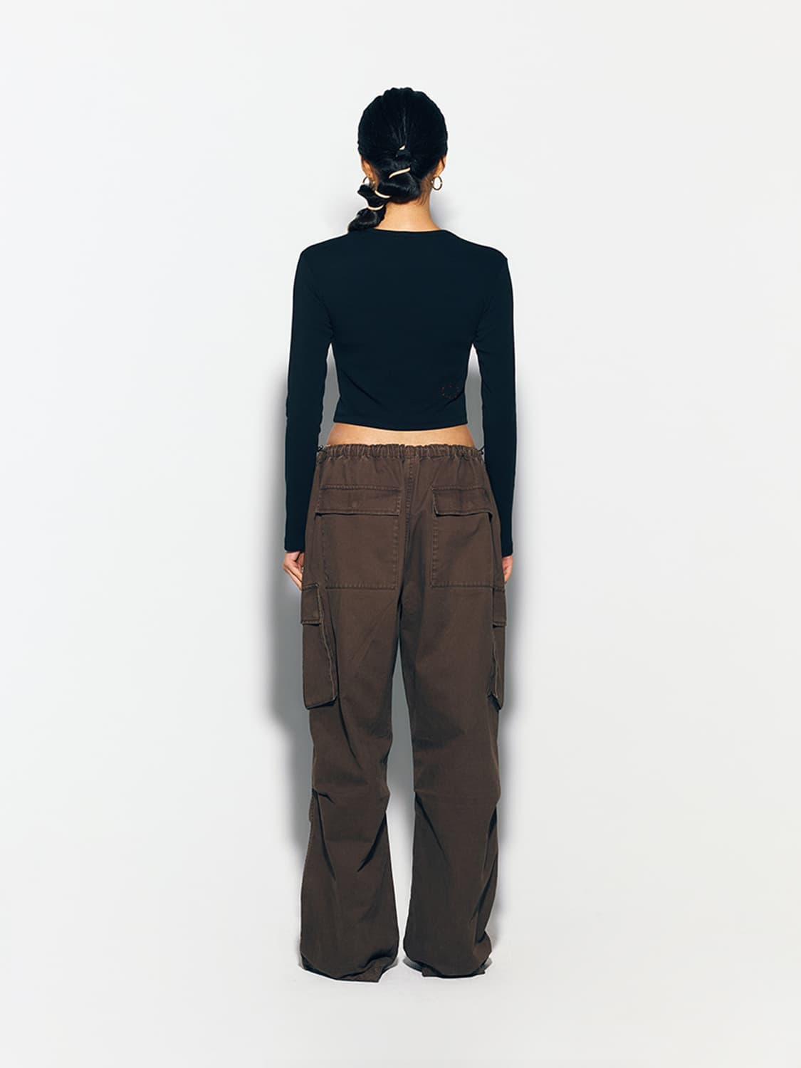 애즈이프캘리 파라슈트 카고팬츠 브라운 상품이미지3