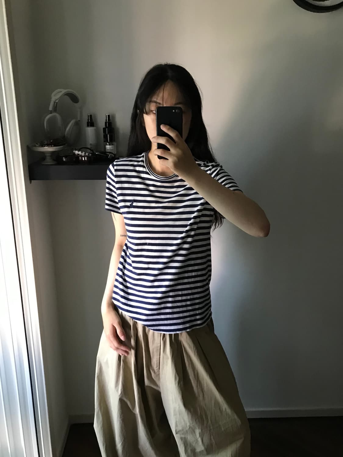 폴로 랄프로렌 포니로고 스트라이프 네이비 반팔티 상품이미지1
