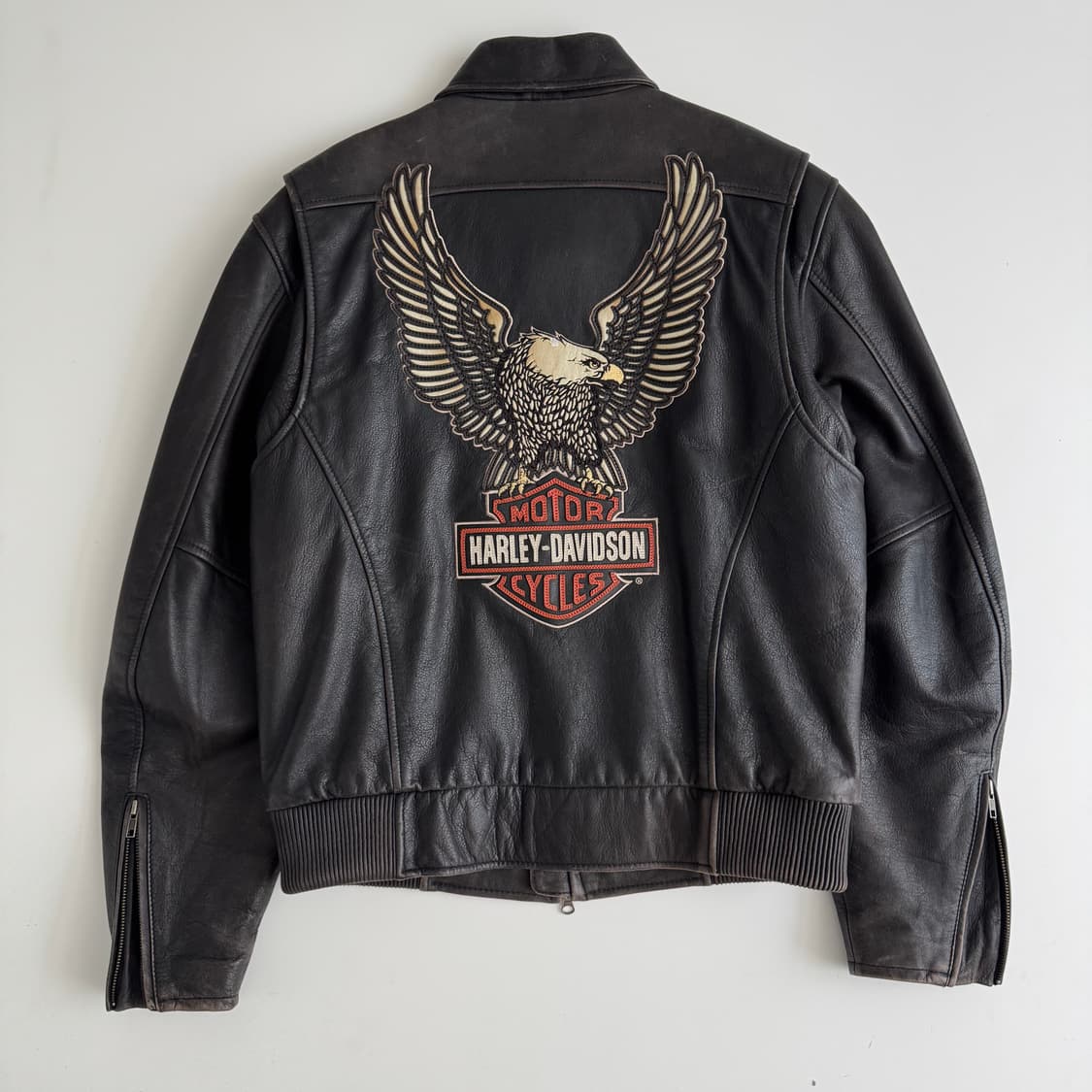 [L] 빈티지 할리데이비슨 이글 패치 가죽 자켓 상품이미지1