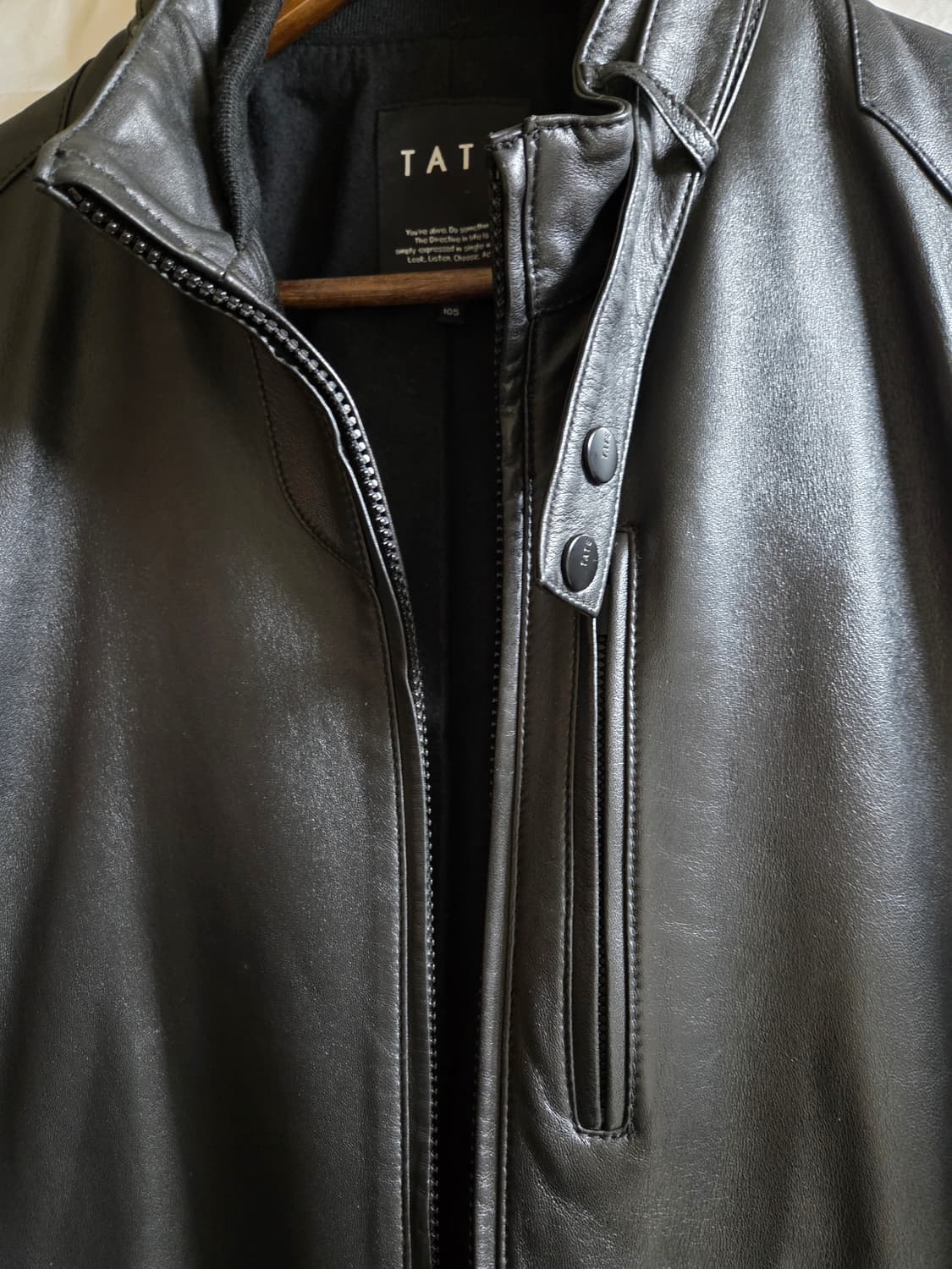 TATE 테이트 블랙 램스킨 레더 가죽 자켓 105 상품이미지5