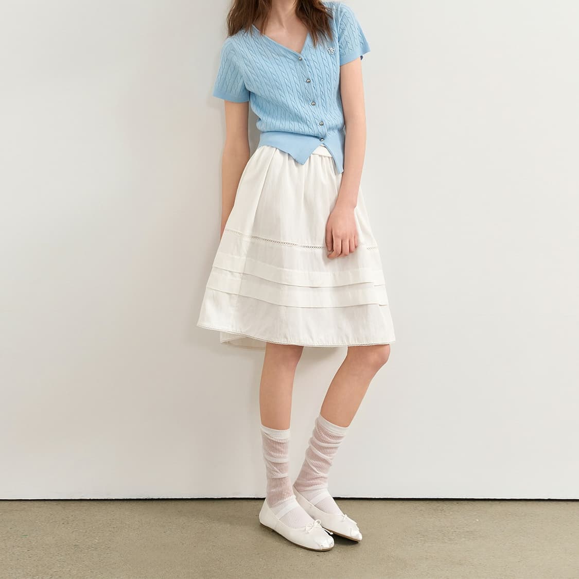 제네럴아이디어 케이블 반팔가디건 상품이미지3