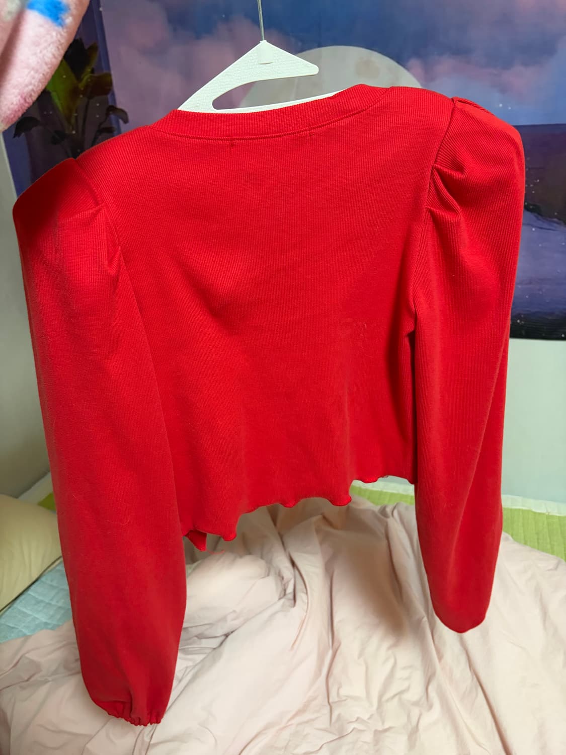 레드 퍼프가디건 (미니탑세트)거의새옷/어깨패드 상품이미지3