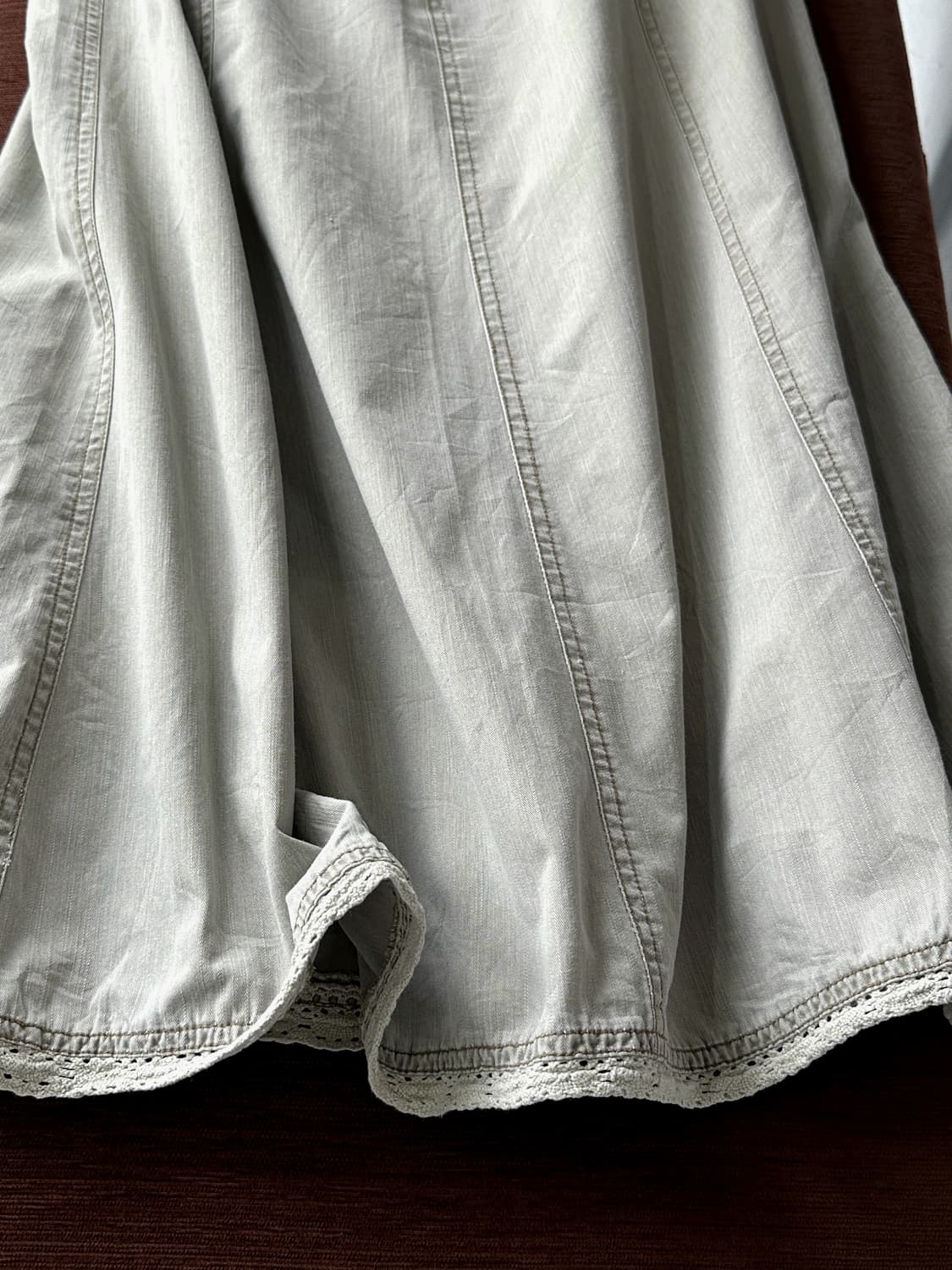 Light denim washed deisgn long skirt 상품이미지3