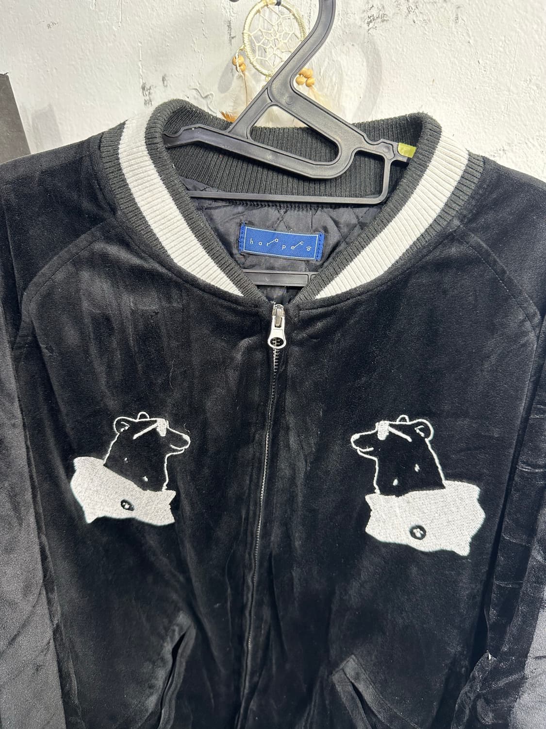 Jpn 일본빈티지 오리엔탈 블랙 벨벳 스카잔 자켓 상품이미지9