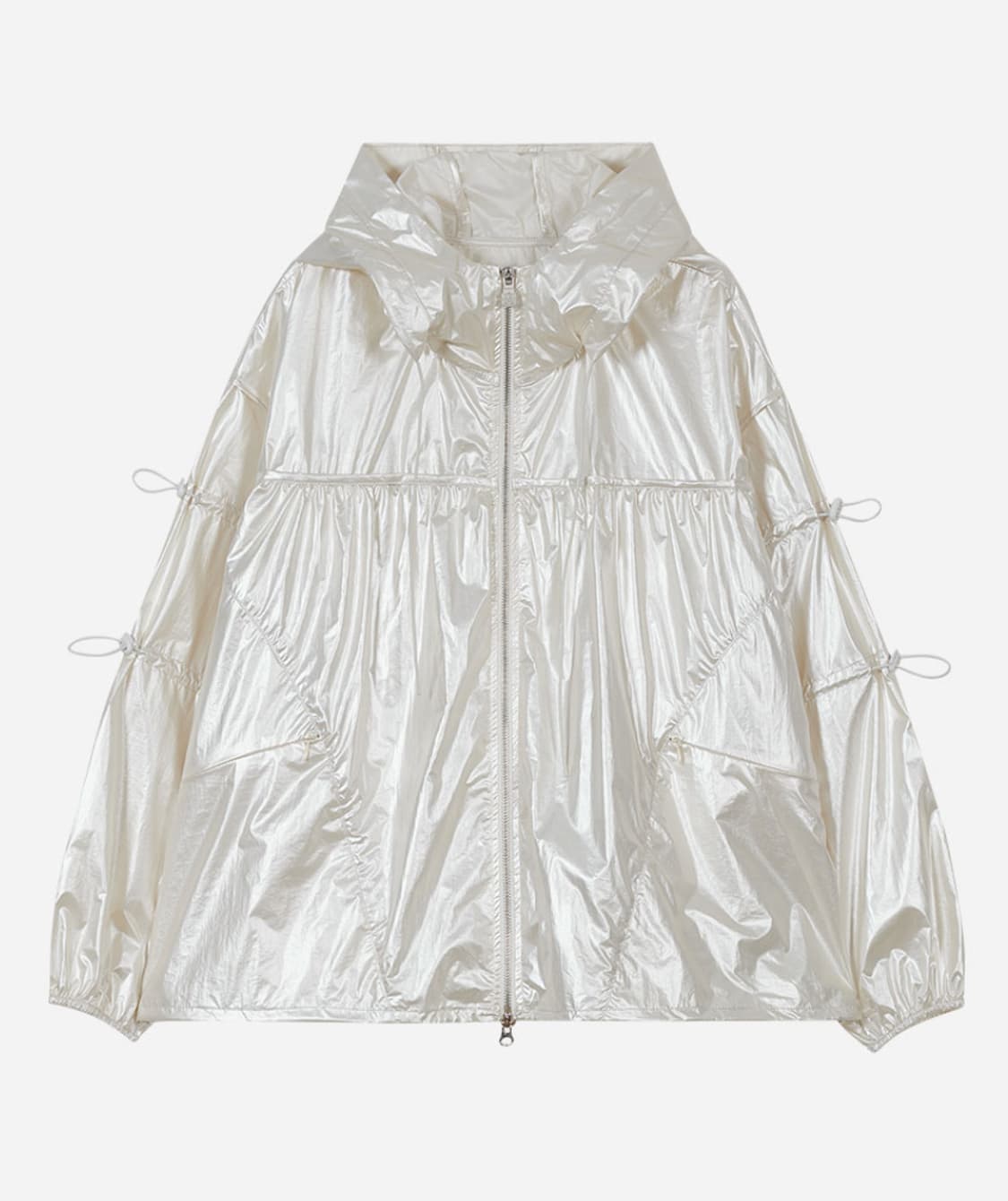 타입서비스 Glossy Shirring Hooded Windbreaker 상품이미지5