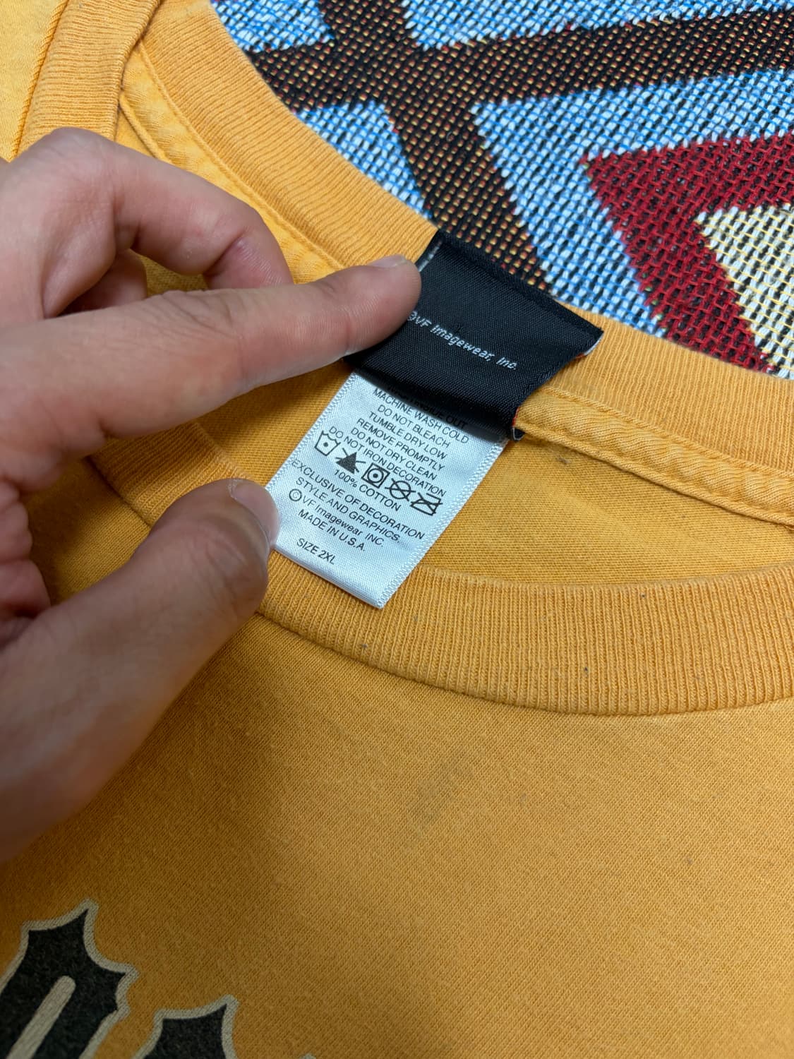 2XL) 할리데이비슨 MADE IN USA 2007 반팔 티셔츠 노랑 상품이미지5
