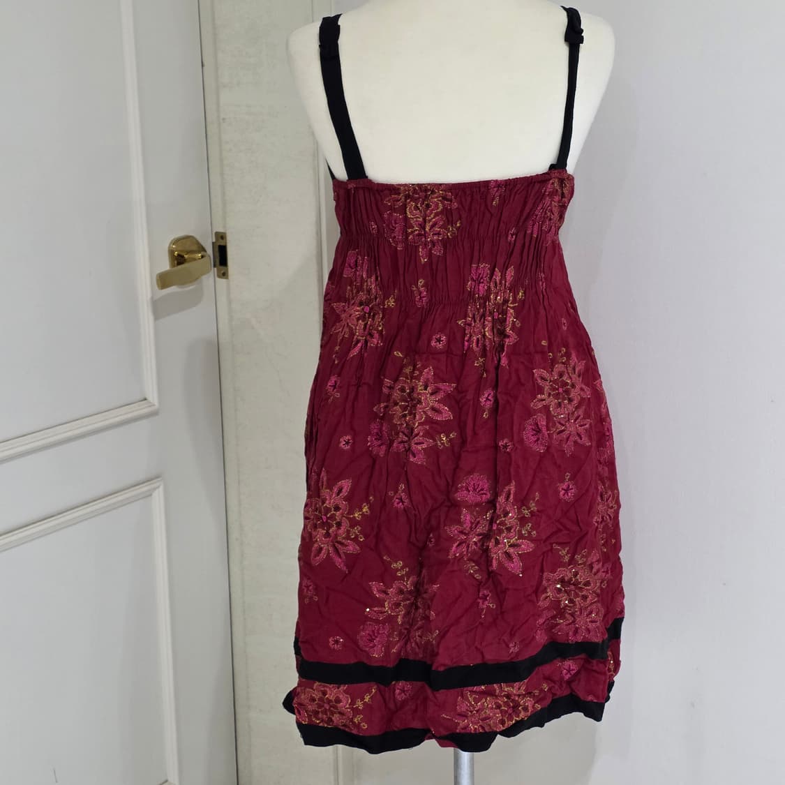 보헤미안 오리엔탈 레드 플라워 원피스 상품이미지4