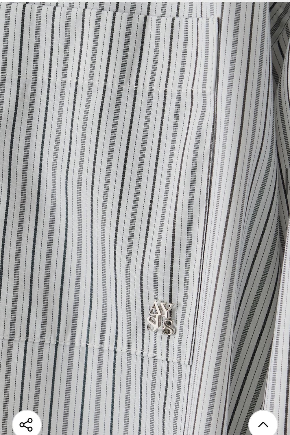 (L) 알리스 포인티드 실키 스트라이프 셔츠 [화이트] 판매 상품이미지9