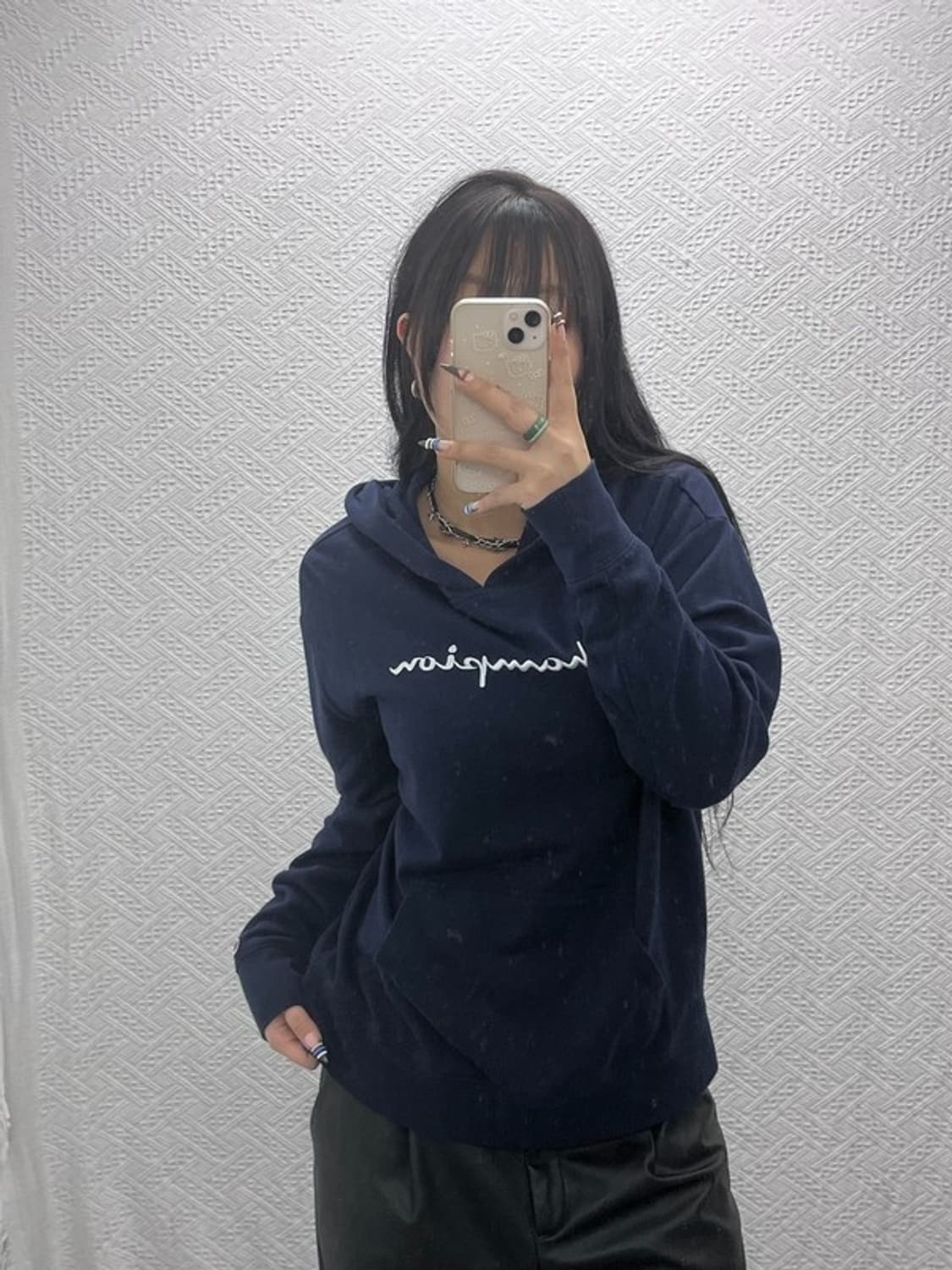 챔피언 올드스쿨 빈티지 캐주얼 빅로고 후드티 M C07703 상품이미지1