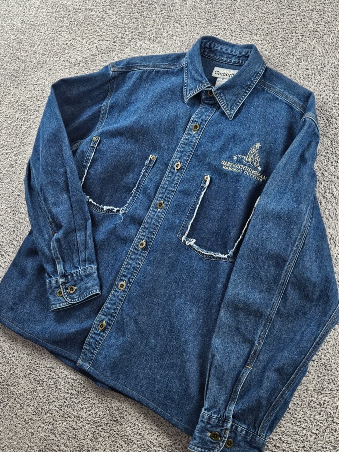 칼하트 크롭 커스텀 데님 워크 셔츠 ( M ) / 11416 상품이미지6