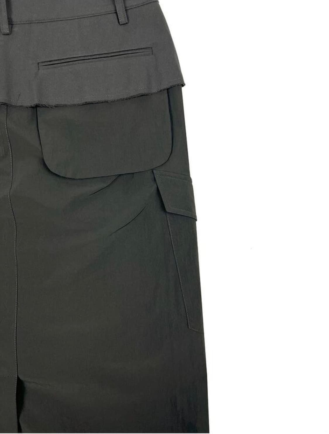 Meantime - 더블레이어드 카고스커트 Charcoal 상품이미지6