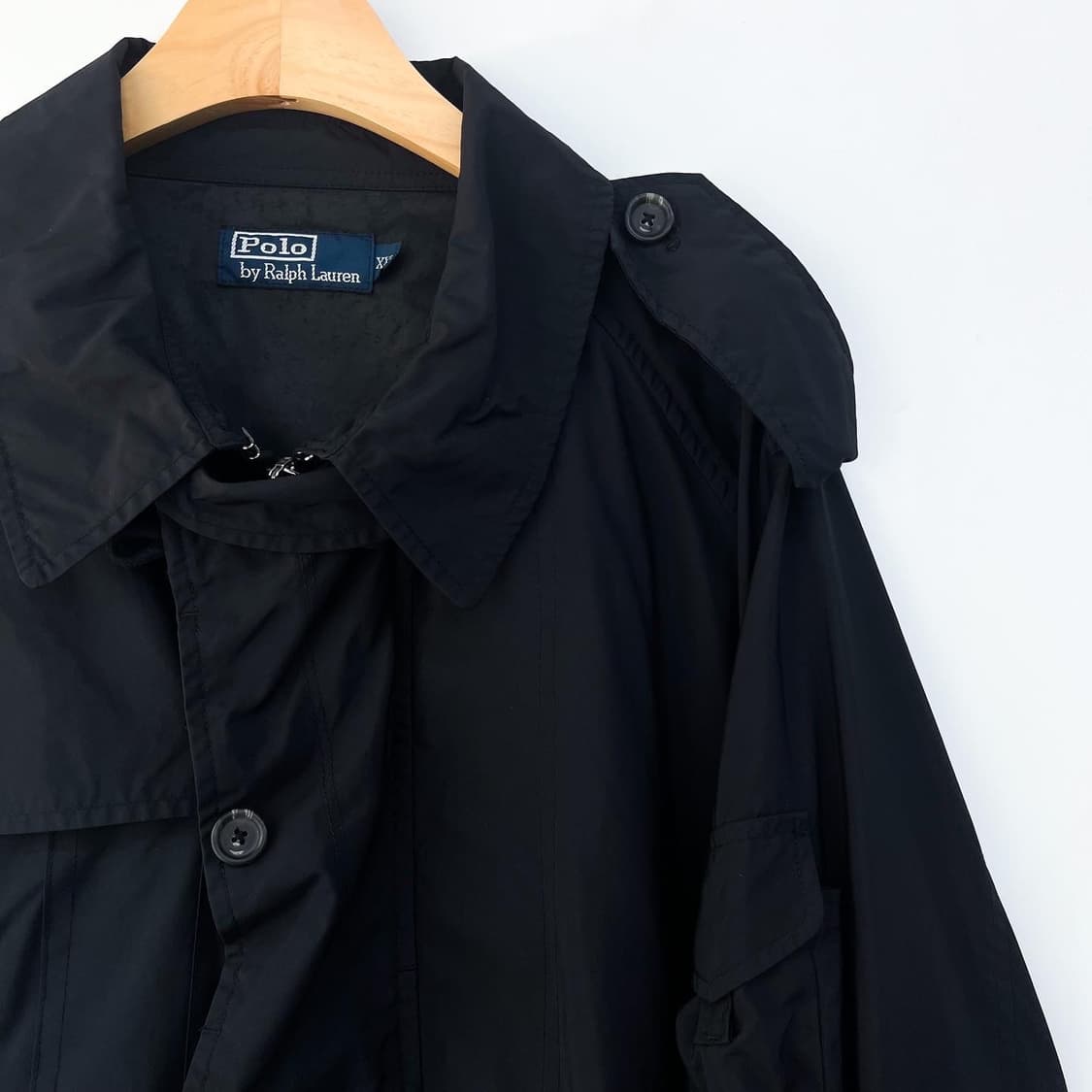 폴로 랄프로렌 블랙 나일론숏트렌치 자켓 상품이미지5