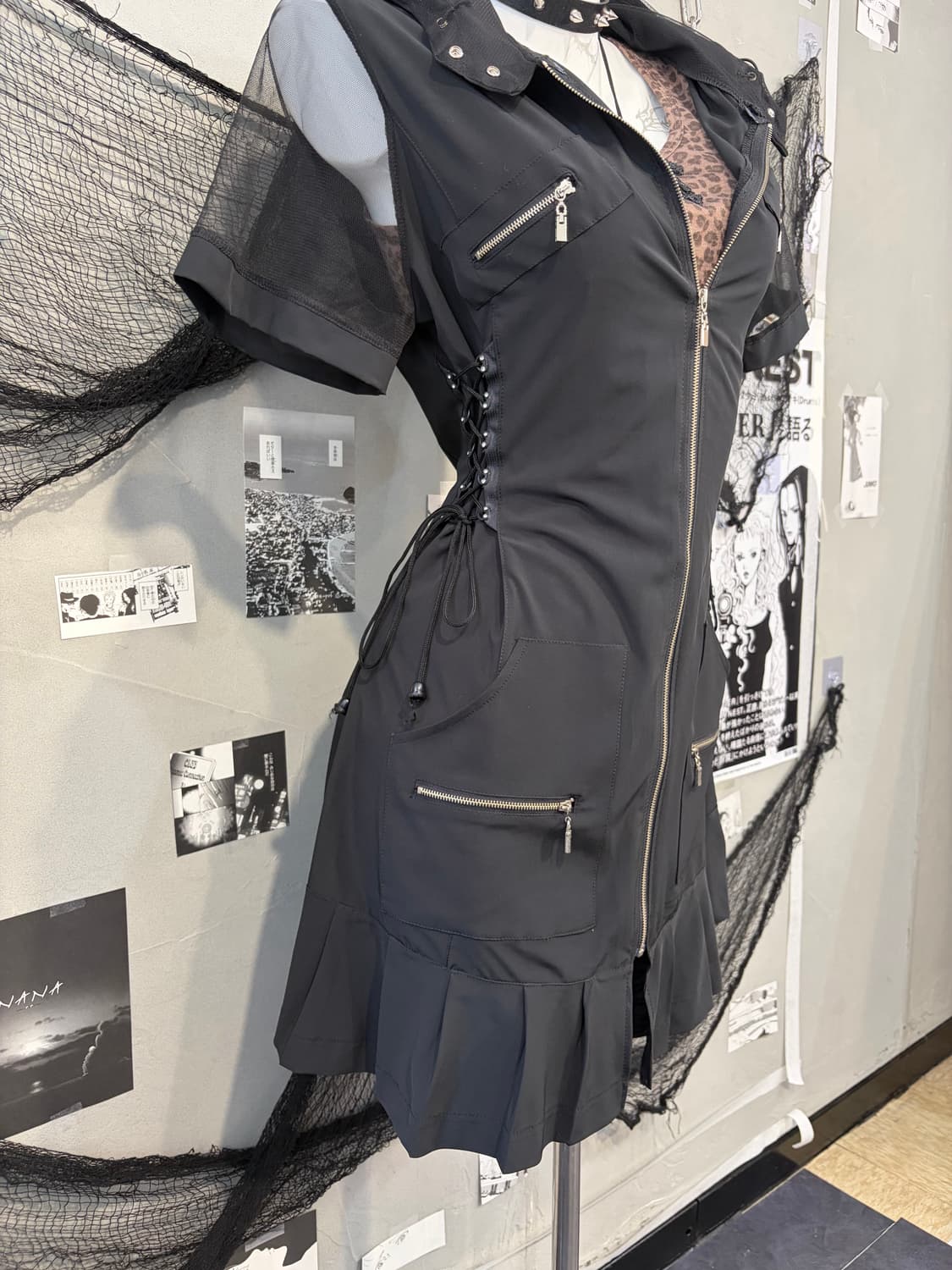 Gothic Utility eyelet  hoodie one piece 상품이미지6