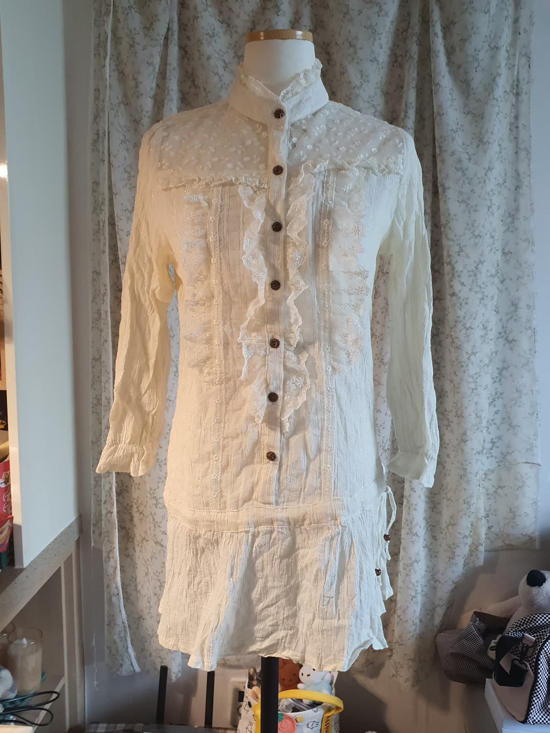 [빈티지] 아이보리 레이스 블라우스 상품이미지7