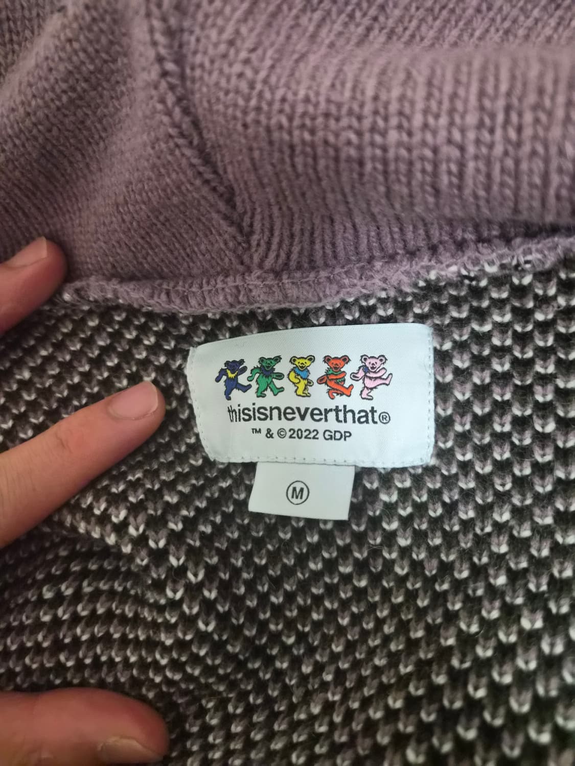 디스이즈네버댓x그레이트풀데드 니트 후드 플럼 M 상품이미지3