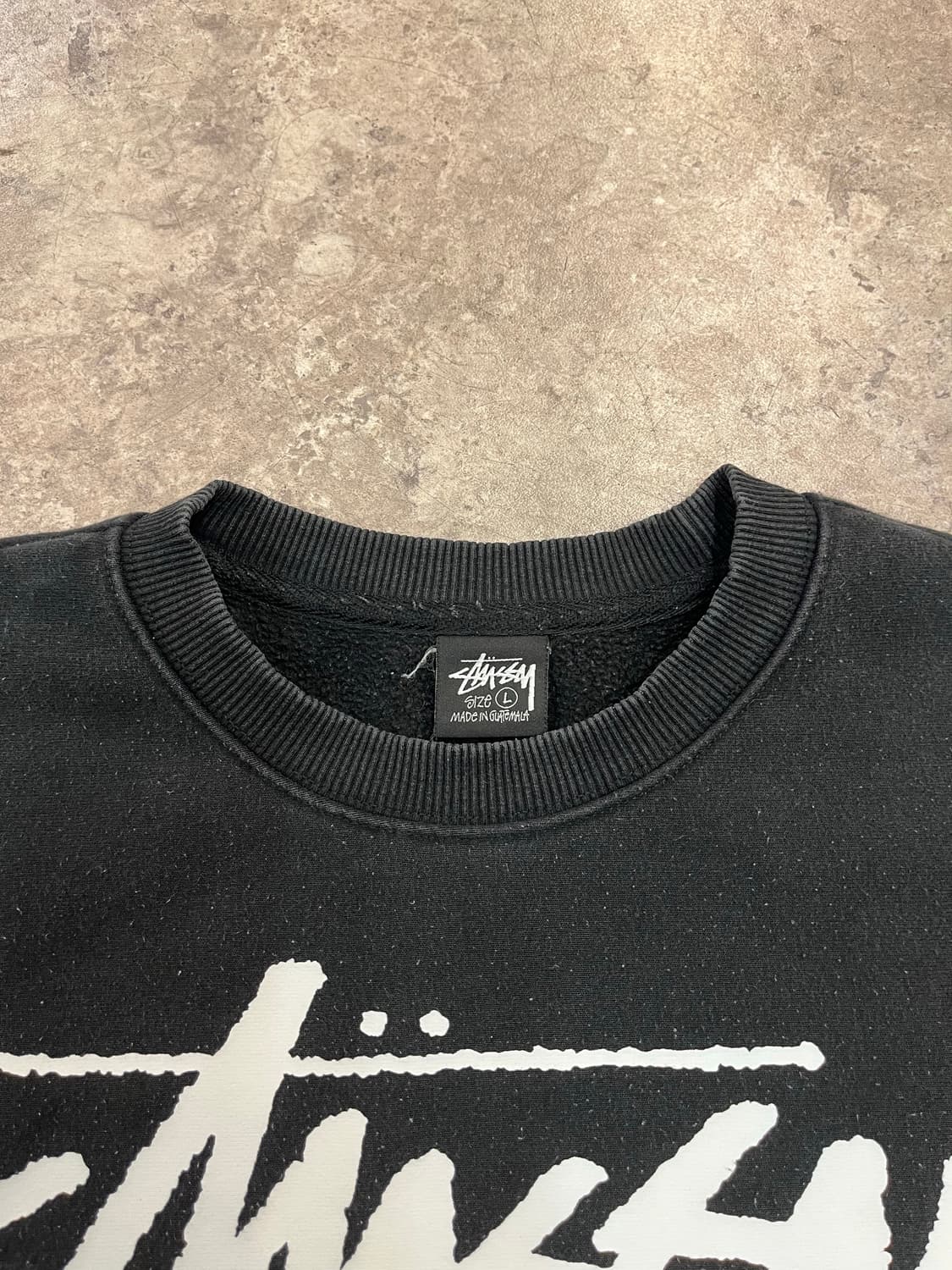 스투시 월드투어 기모 맨투맨 블랙 L #csz2188 상품이미지3