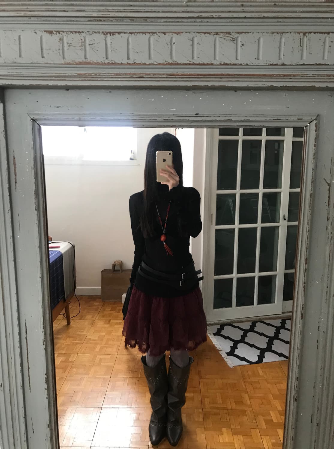 vintage black see-through top 상품이미지2