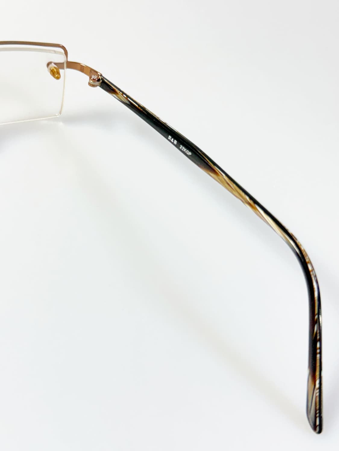 R&B EYEWEAR 골드 반무테 스퀘어 메탈 빈티지 안경 상품이미지6