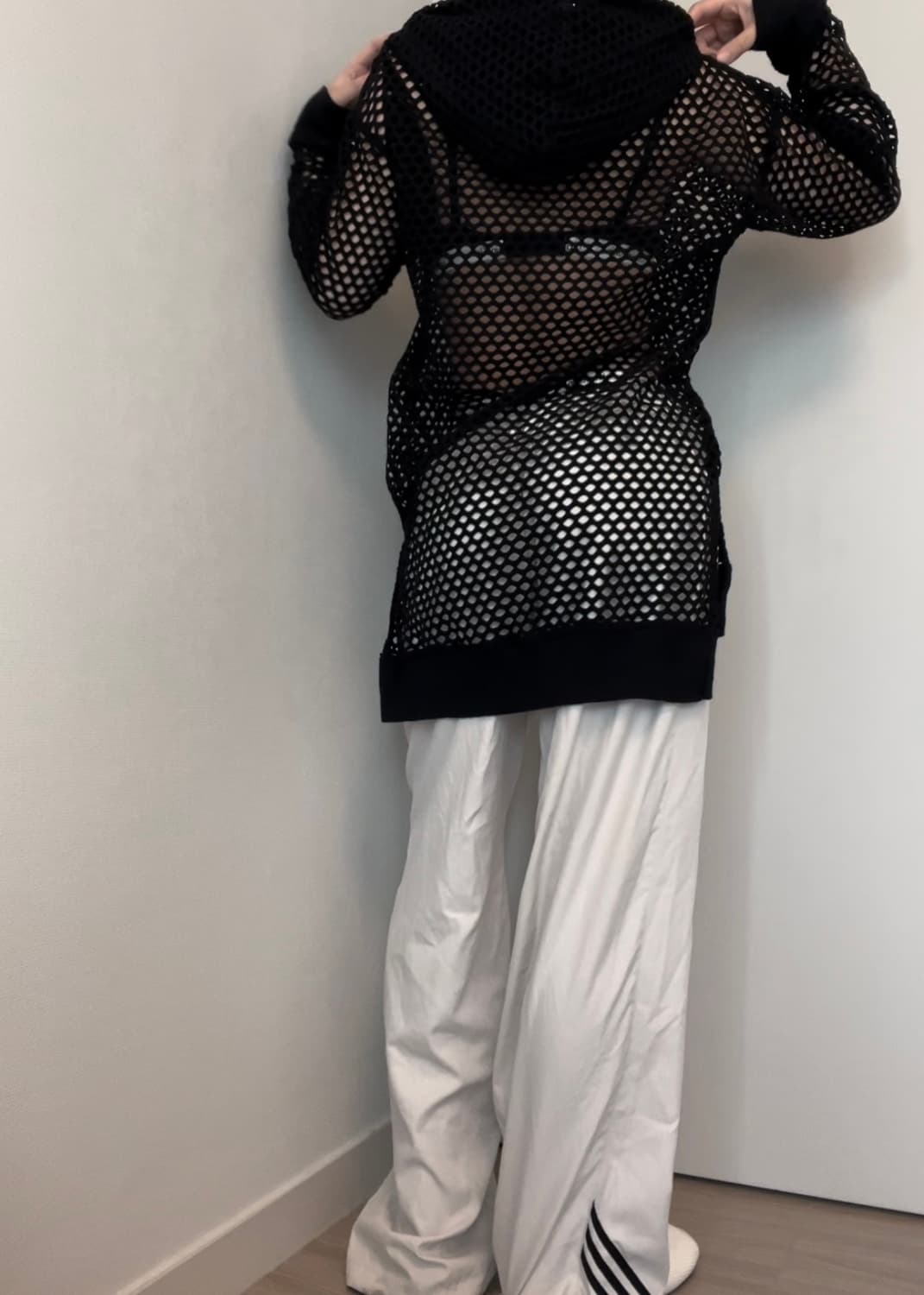 black mesh hoodie 상품이미지4