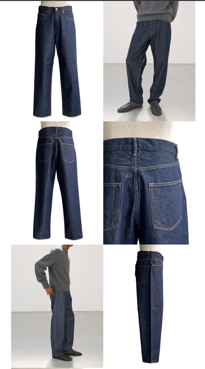 오라리 하드 트위스트 데님 와이드 팬츠 인디고 32 상품이미지1