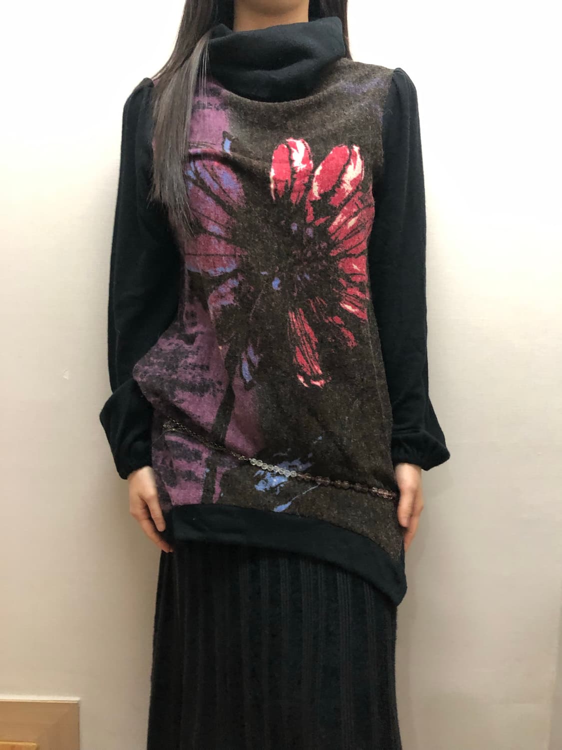 빈티지 블랙 오리엔탈 탑 상품이미지1