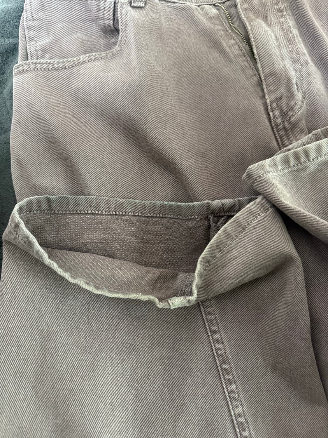 [m] 애프터프레이 와이드 슬래쉬 그레이프 데님 팬츠 상품이미지4