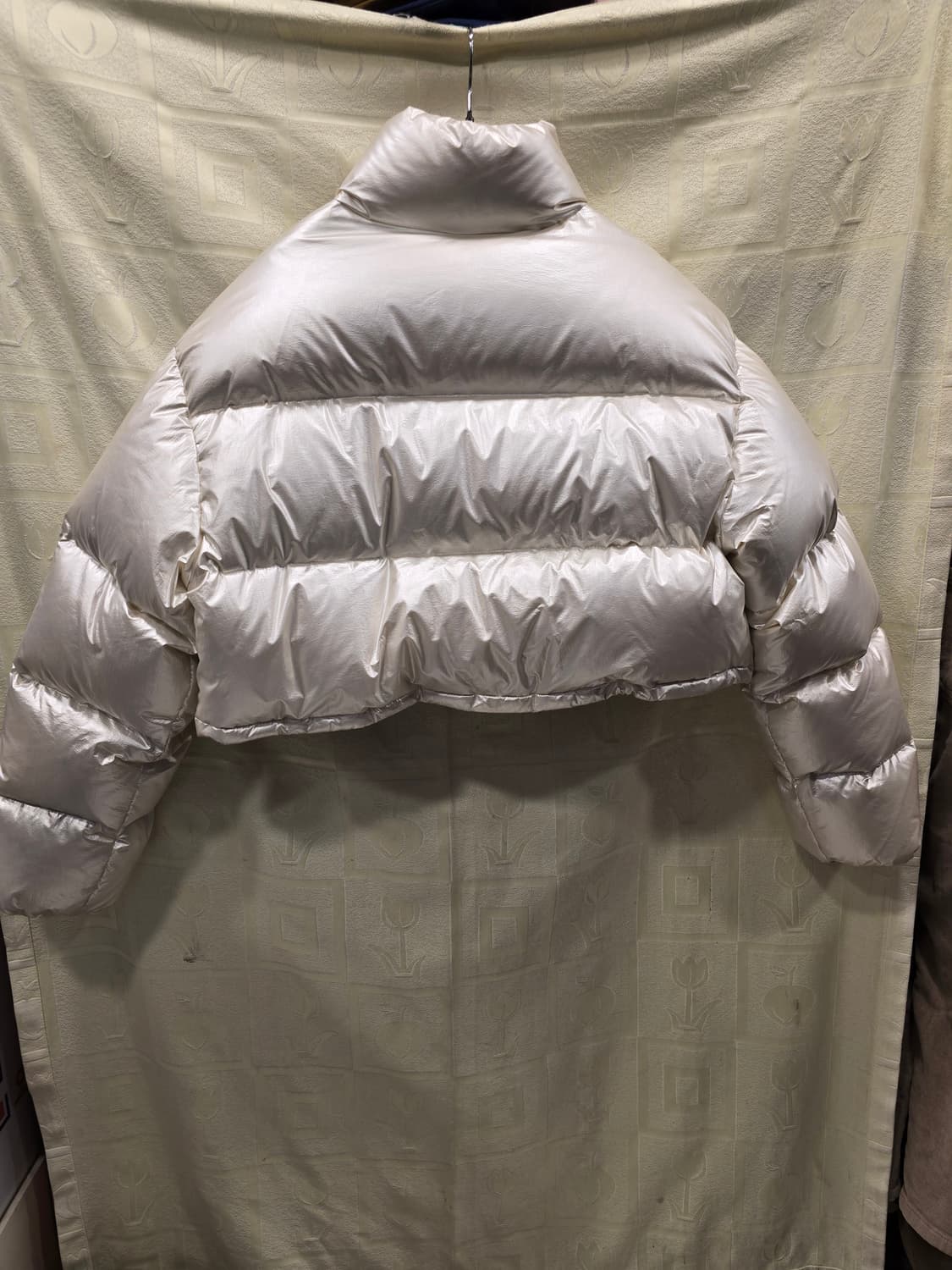 거의새거) Three color 크롭 패딩 덕다운 아이보리 프리사이즈 상품이미지5