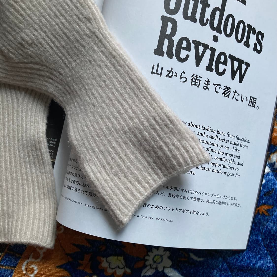 아이보리 베이지 니트 핑거 글러브 손가락 장갑 상품이미지3