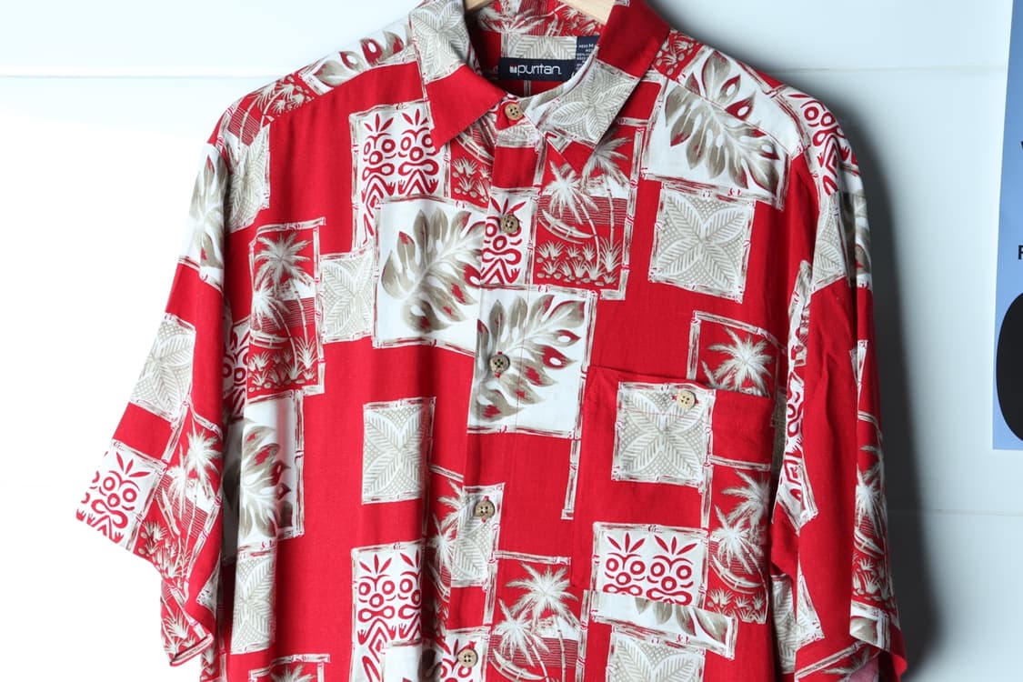 (M-XL) 브랜드빈티지 반팔셔츠 남방 USA 하와이안 레드-H33081 상품이미지3