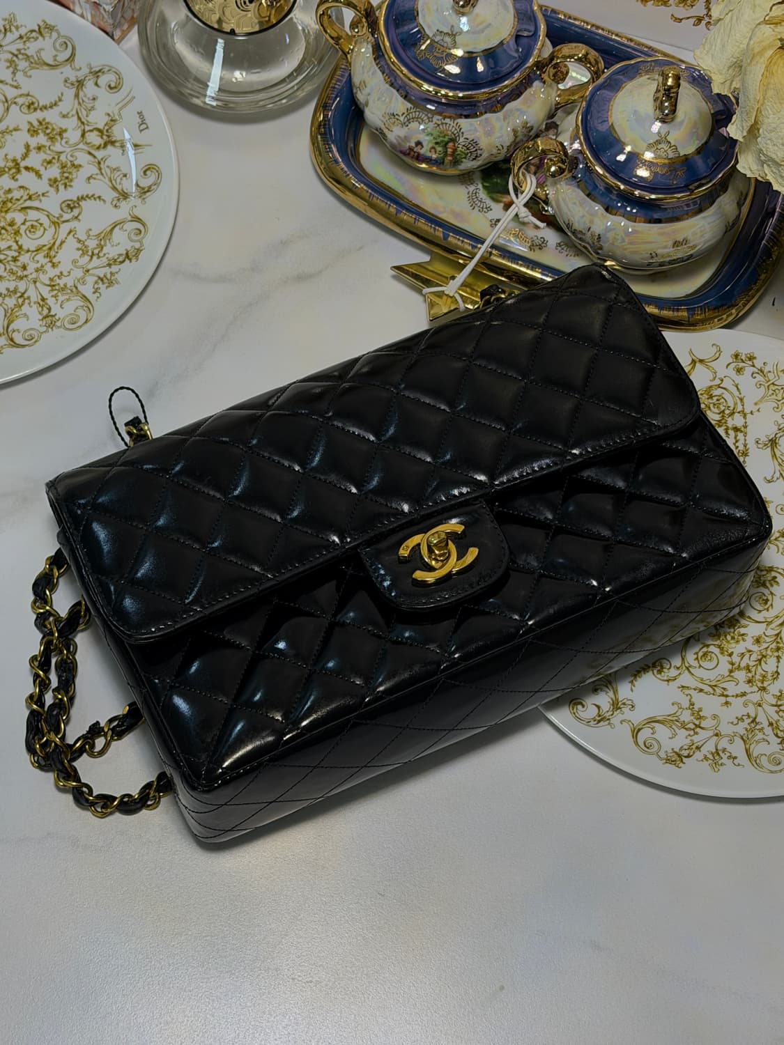 풀박)샤넬 24K도금 클래식 페인던트 플랩백 상품이미지1