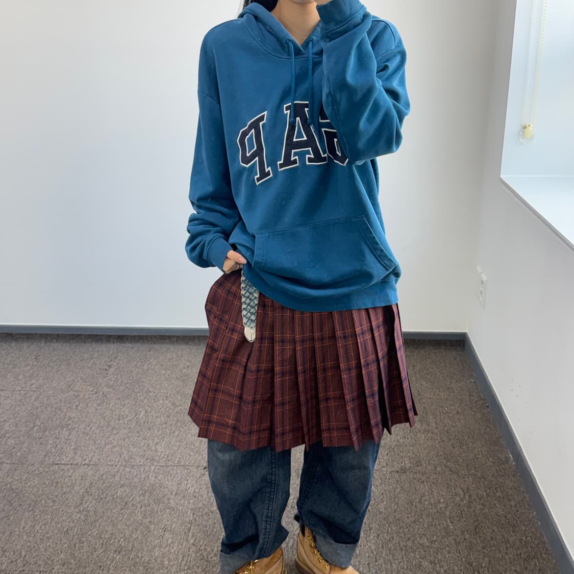 Gap 갭 네이비 로고 딥 다크 블루 후드티 상품이미지2