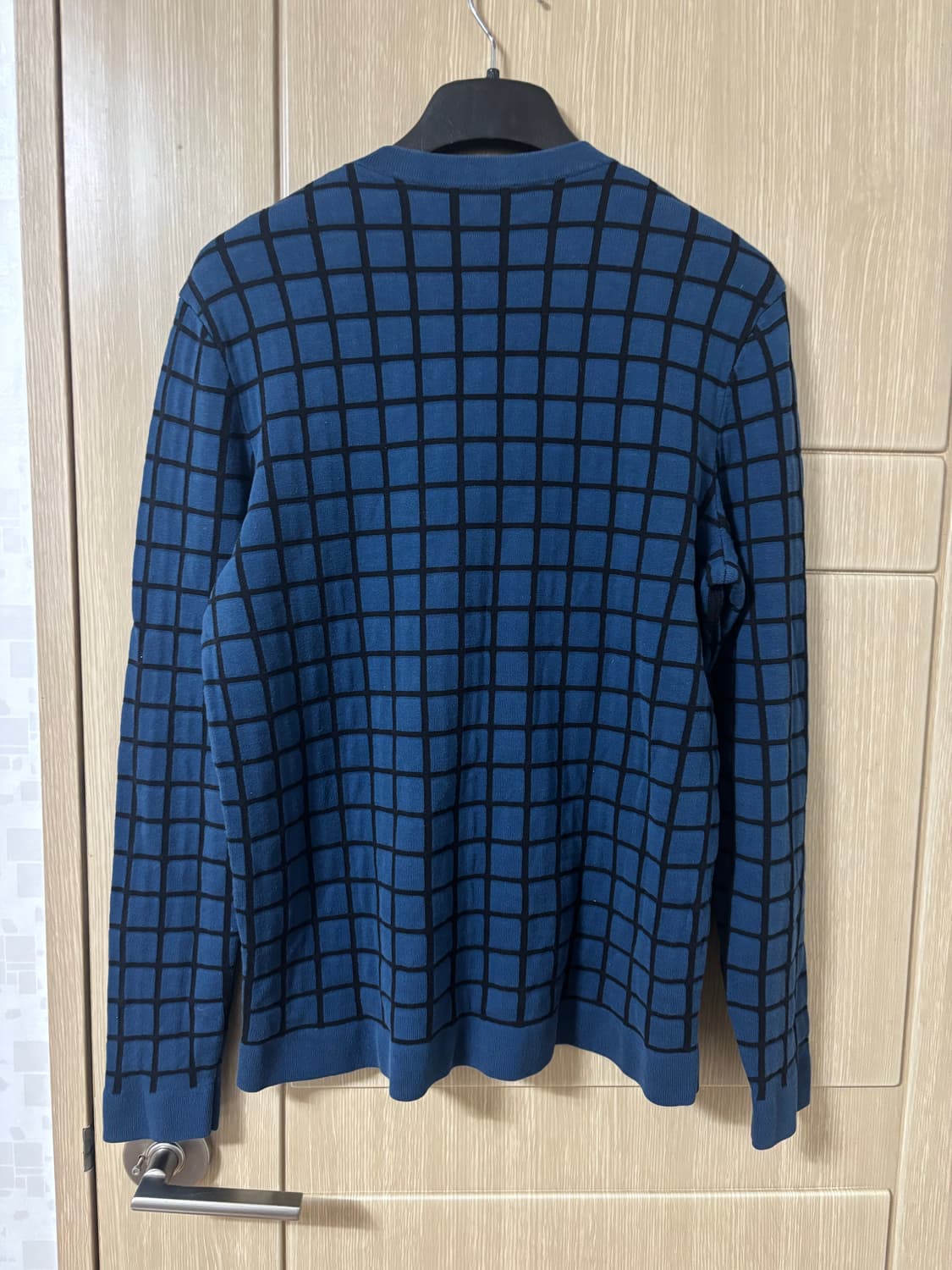 theory 띠어리 블루 체크 니트 상품이미지3