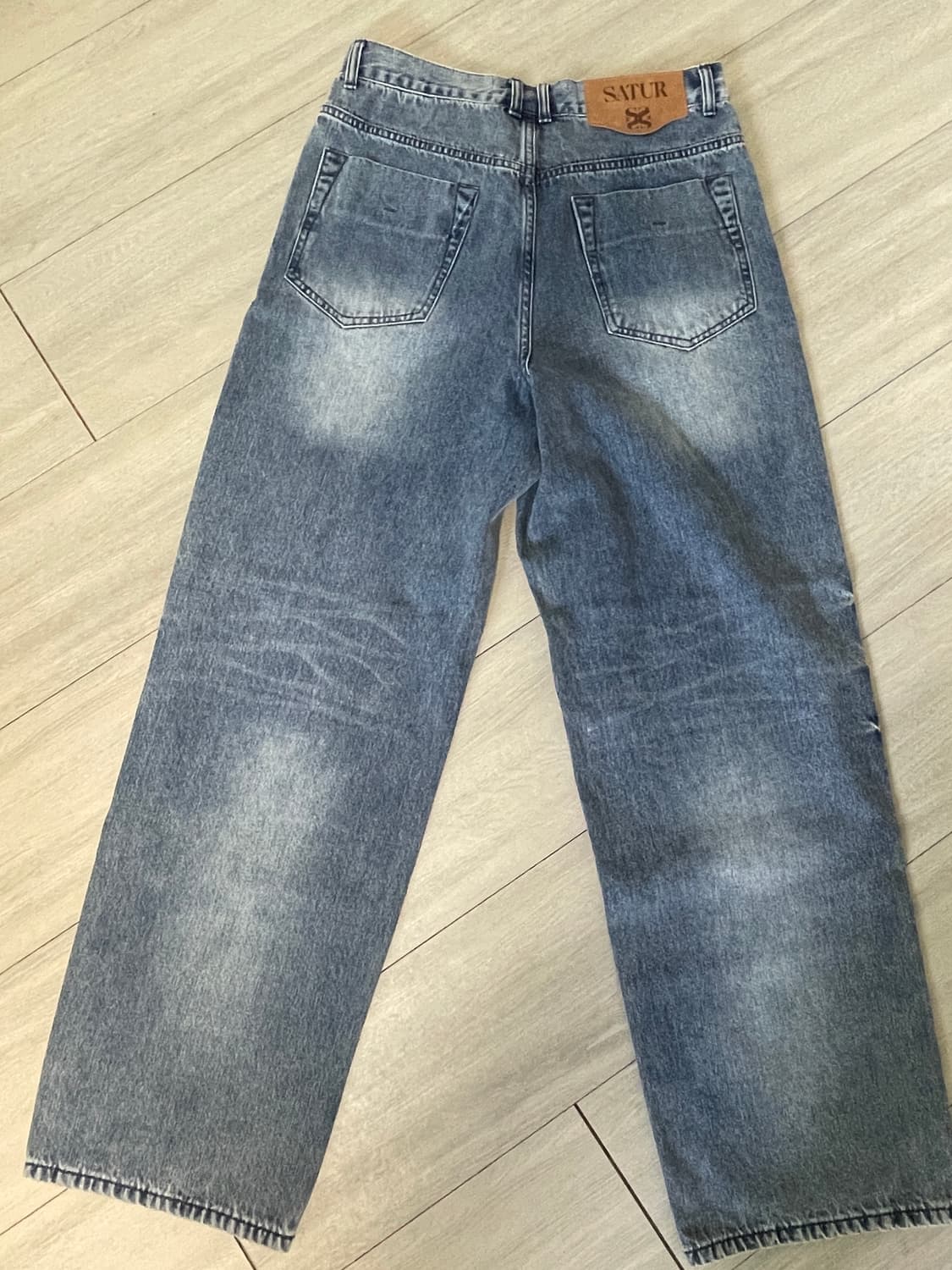 (Satur) 세터 핀턱 워시드 와이드 데님팬츠 라이트 블루 상품이미지4