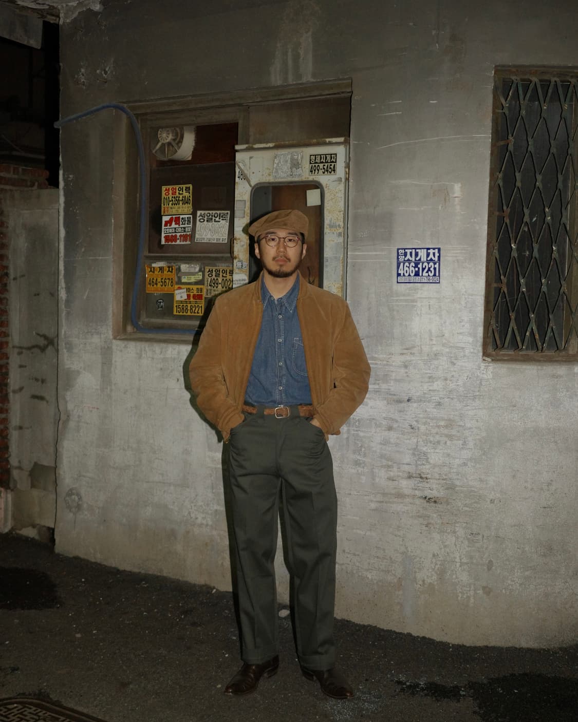 80‘s L.L. Bean 레더 스웨이드 스냅 플랫캡 상품이미지6