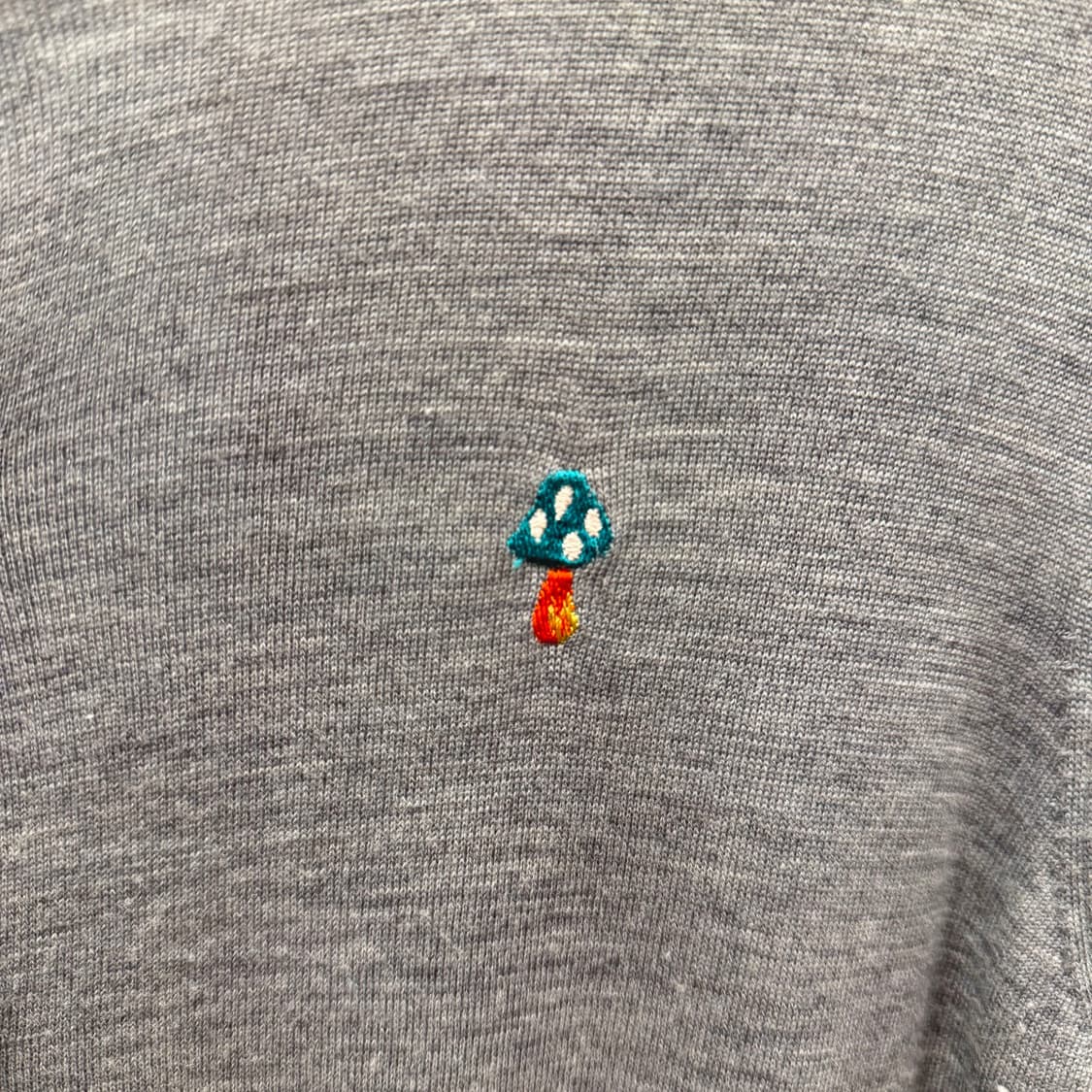 폴스미스 라운드넥 긴팔 울 니트 가디건 시그니처 자수 로고 디테일 그레이 상품이미지6