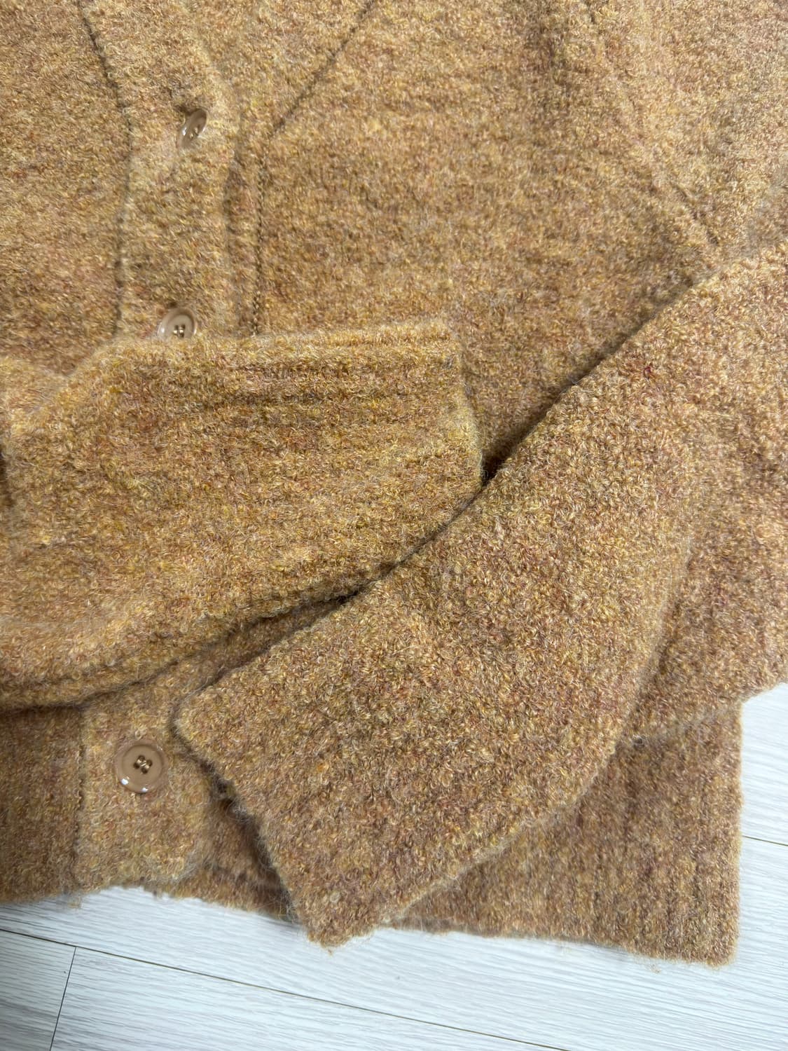 인사일런스우먼 크롭 알파카 가디건 오렌지 상품이미지4