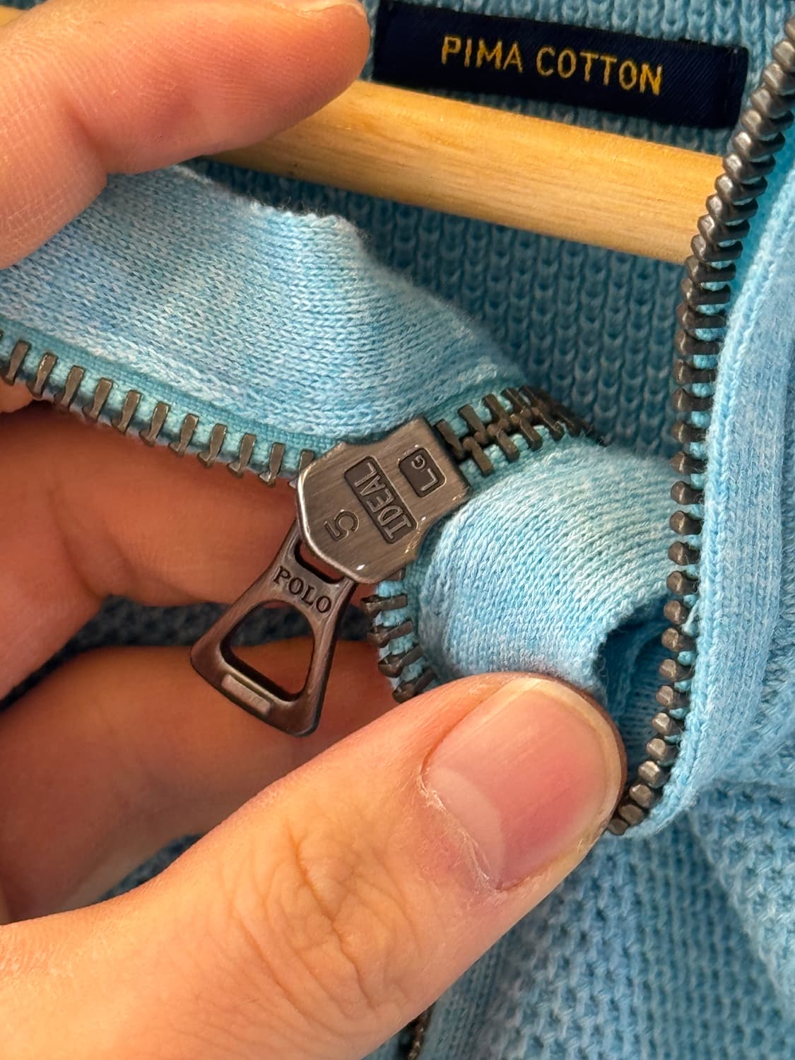 폴로 스카이블루 피마코튼 쿼터집업(T5) 상품이미지4