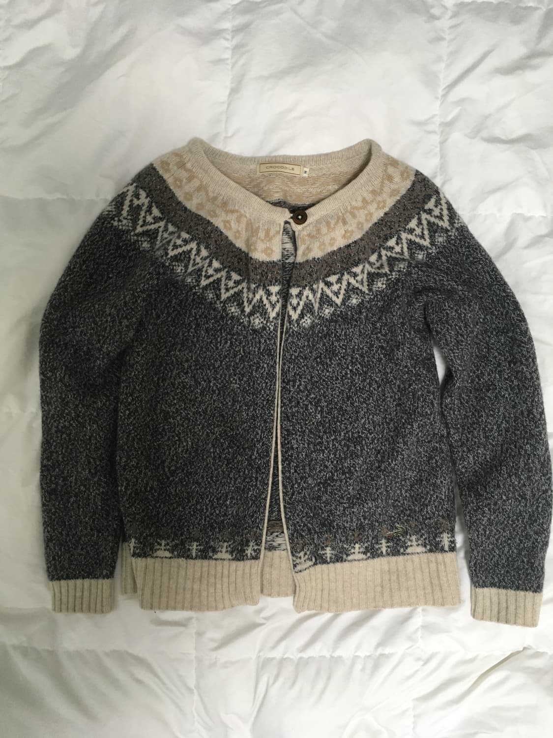 [크로커다일]일본빈티지 모리걸 미사st 노르딕 우드단추 가디건 상품이미지1
